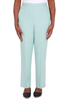 Alfred Dunner Size 10P Classic Fit Pants Miami Beach Turquoise