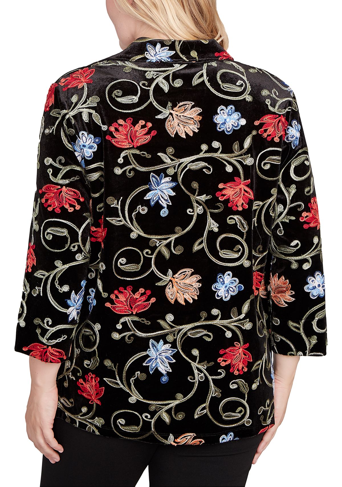 Womens Jet Setter Velvet Floral Two In One Top