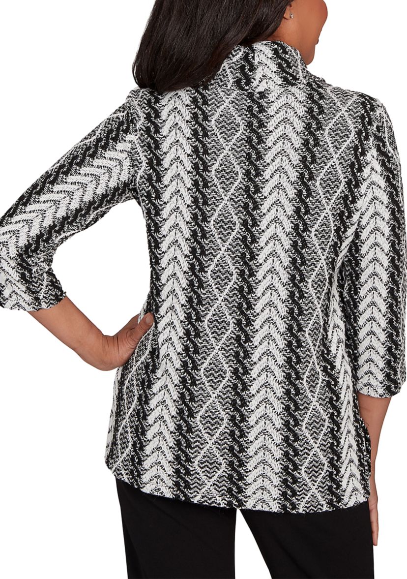 Womens Jet Setter Cable Jacquard Top