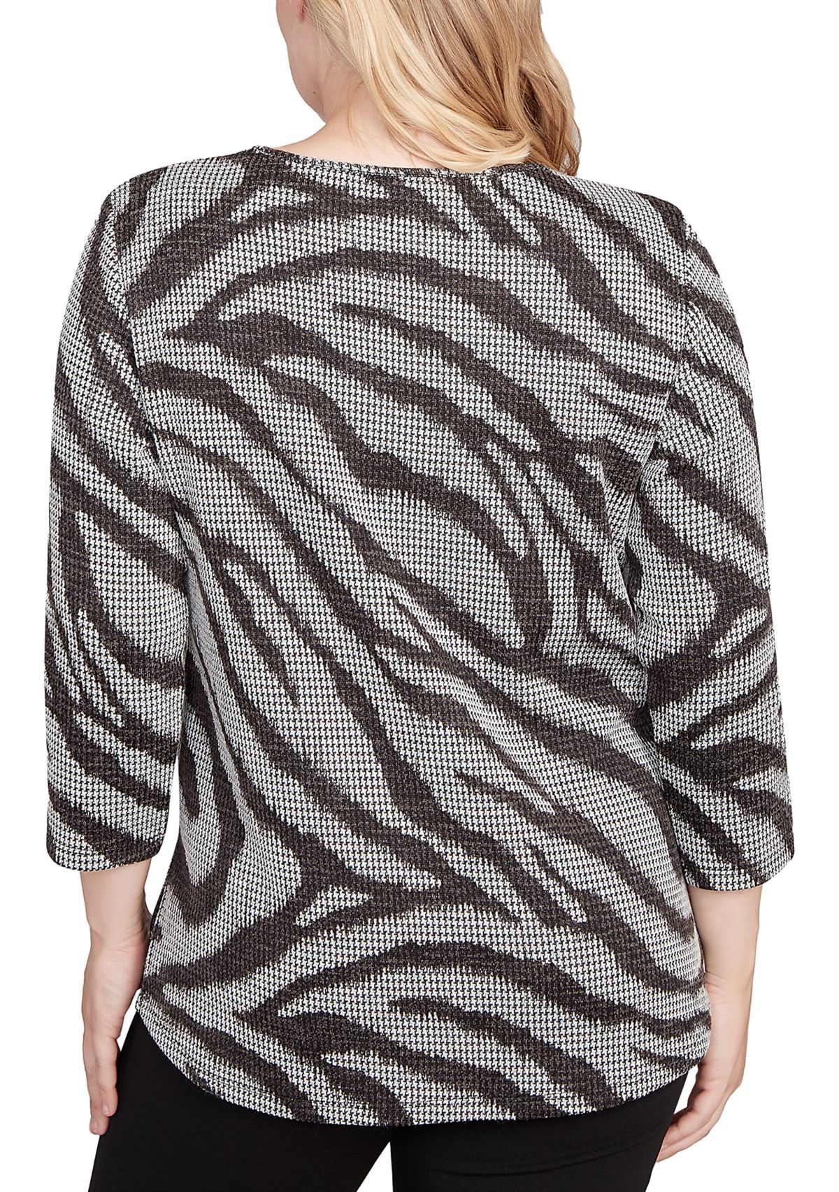 Womens Jet Setter Animal Houndstooth Top