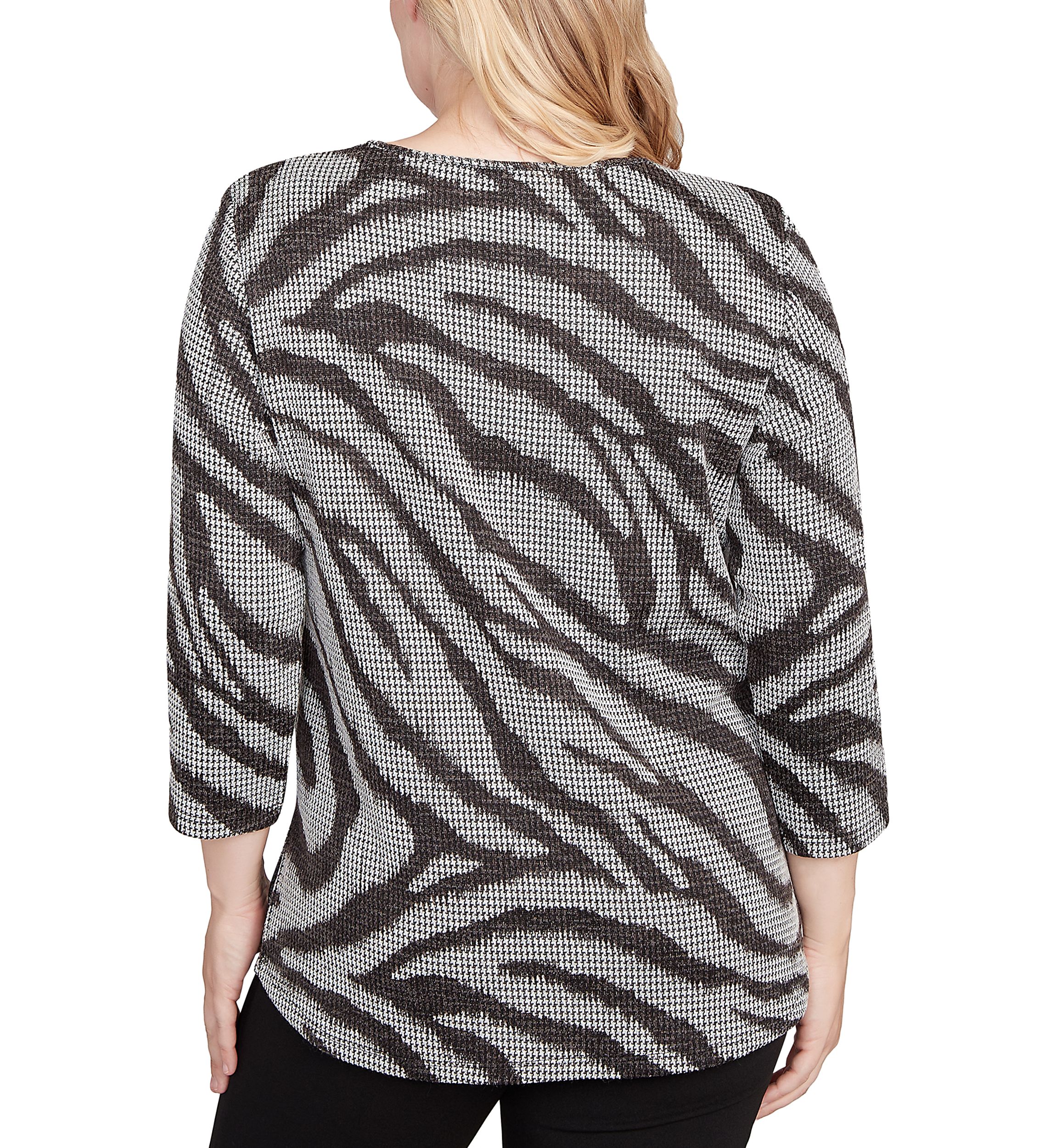 Womens Jet Setter Animal Houndstooth Top