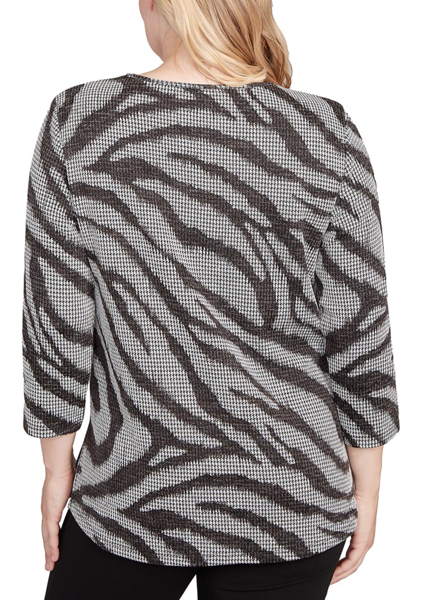 Womens Jet Setter Animal Houndstooth Top