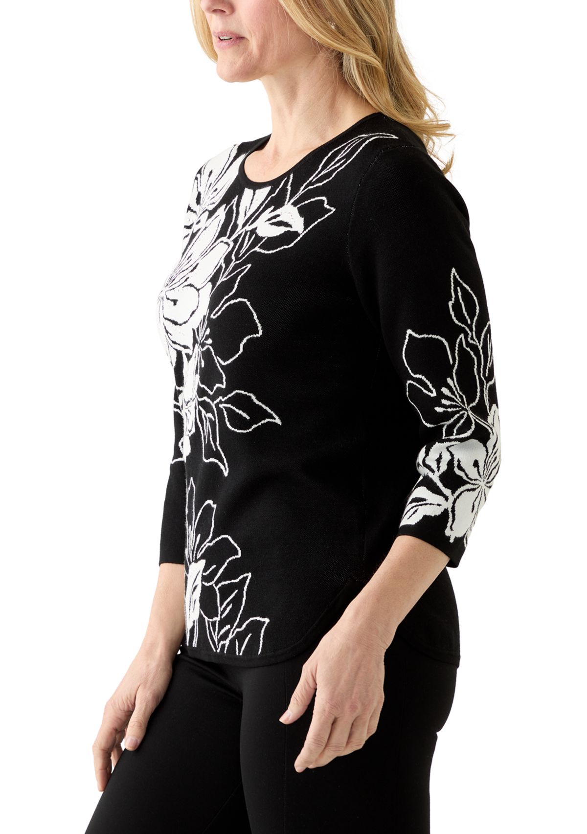 Womens  Jet Setter Bold Floral Jacquard Sweater