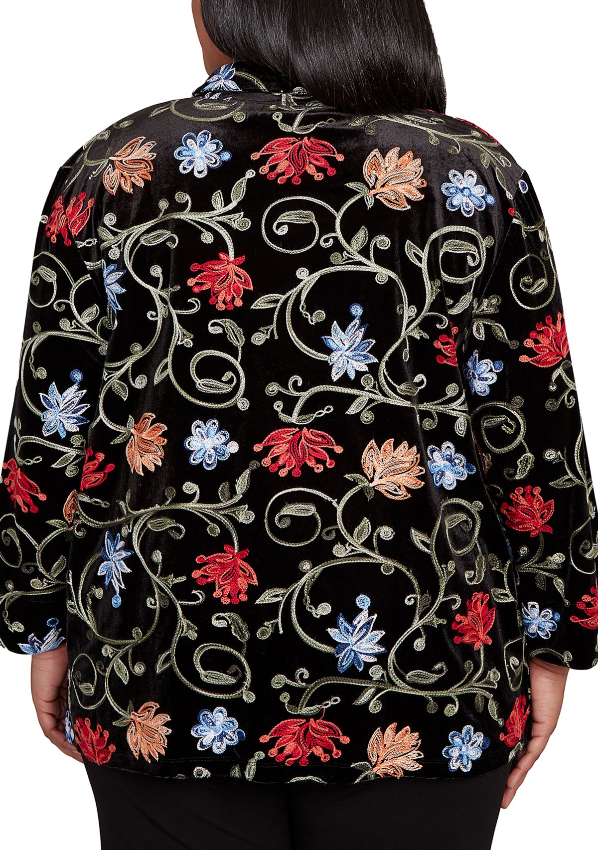 Plus Size Jet Setter Velvet Floral Two In One Top 