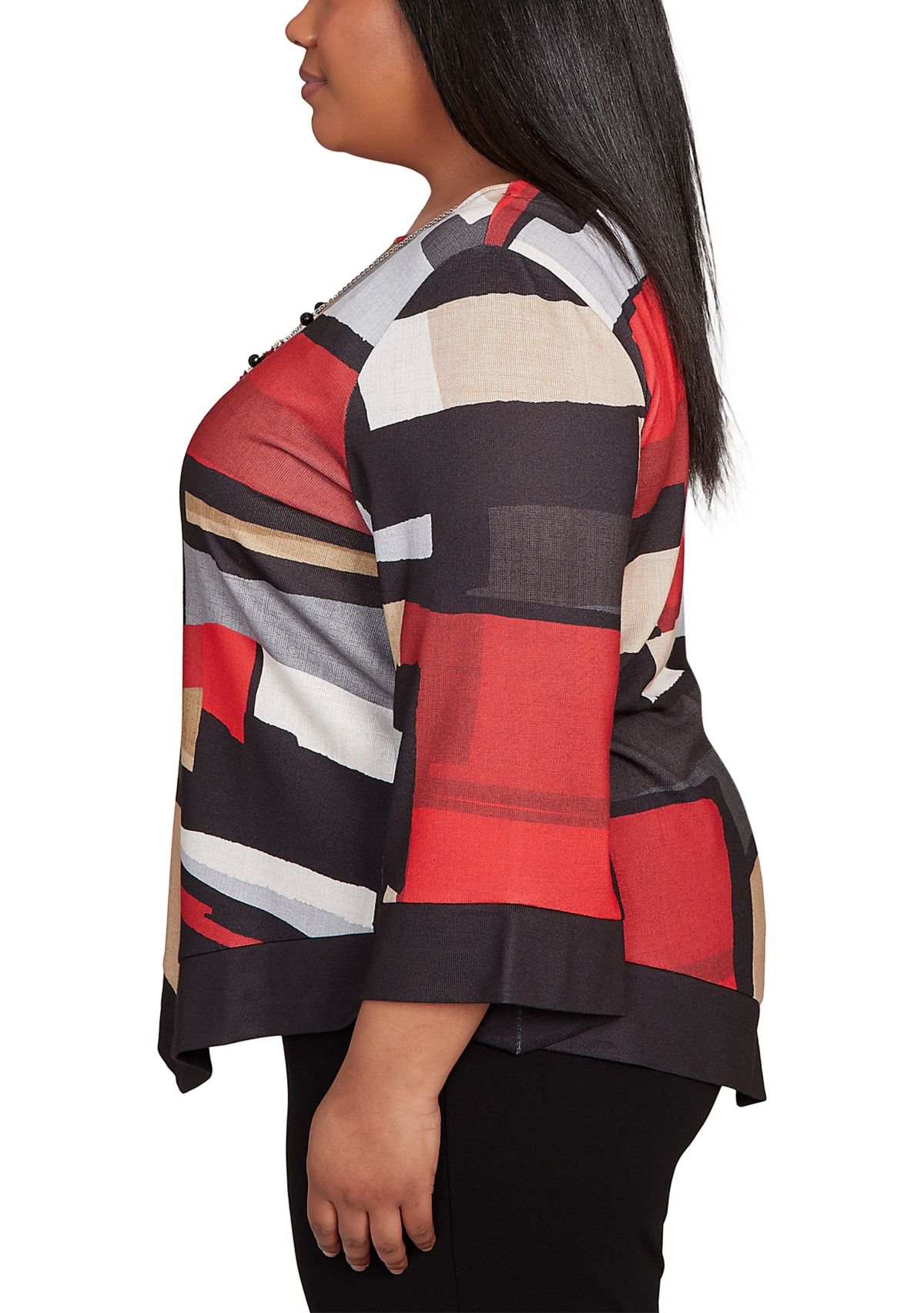 Plus Size Jet Setter Color Block Top 