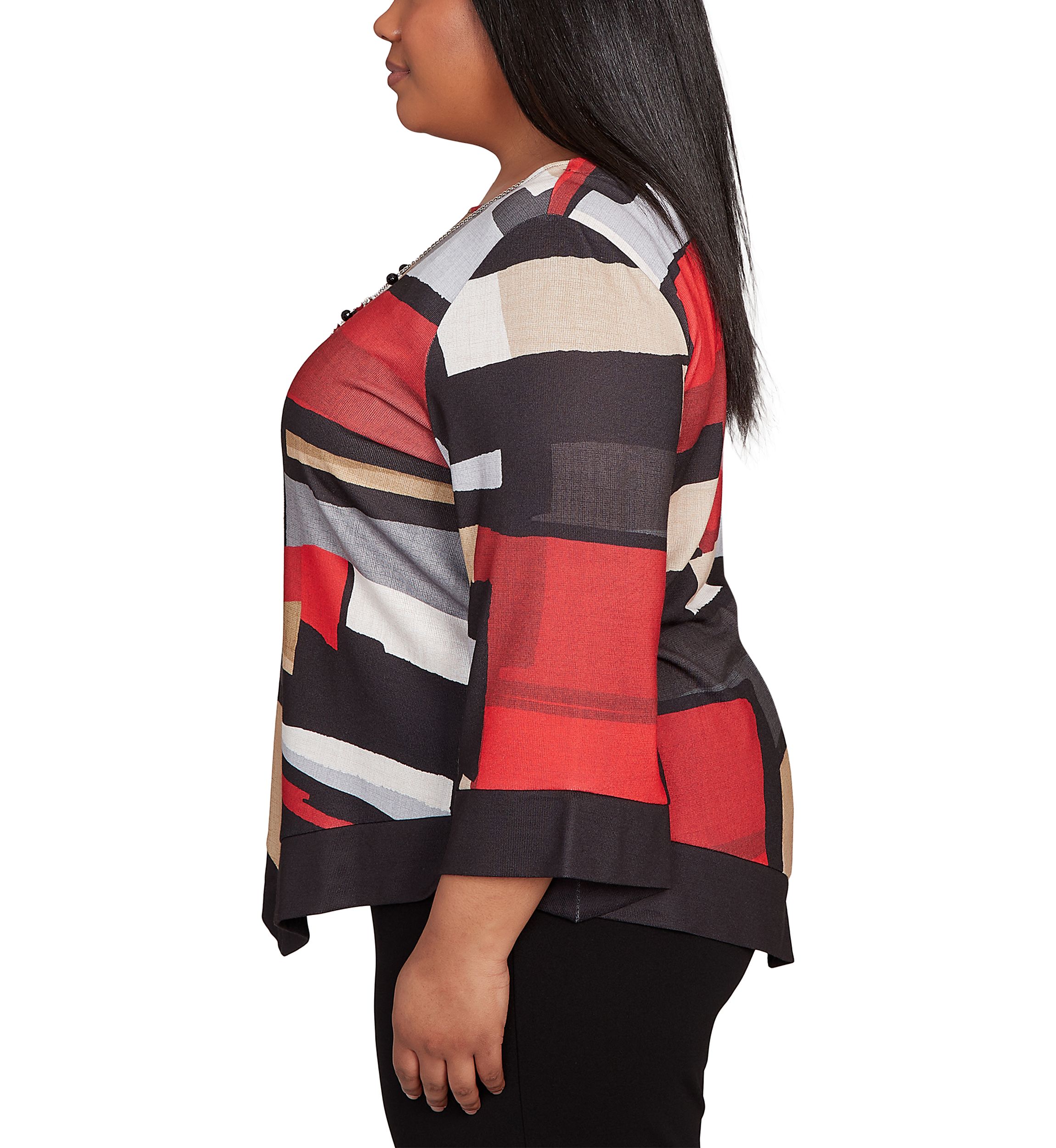 Plus Size Jet Setter Color Block Top 
