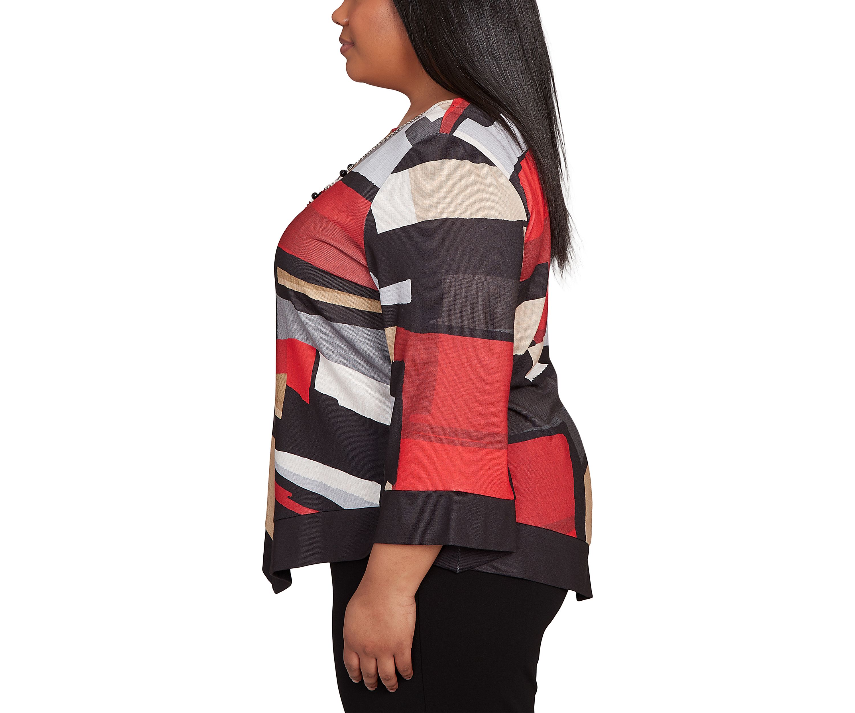 Plus Size Jet Setter Color Block Top 