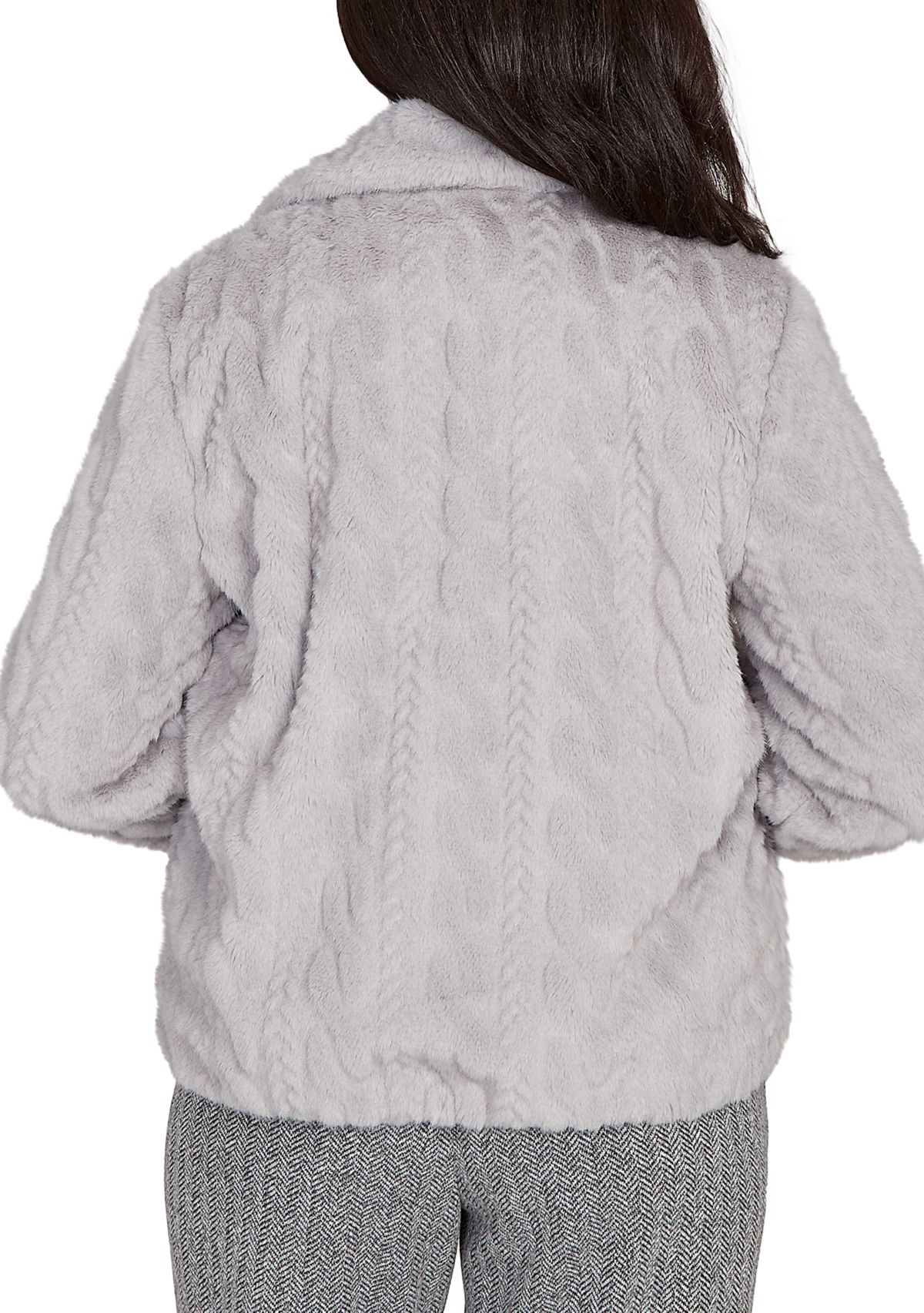 Petite Jet Setter Sculpted Faux Fur Jacket