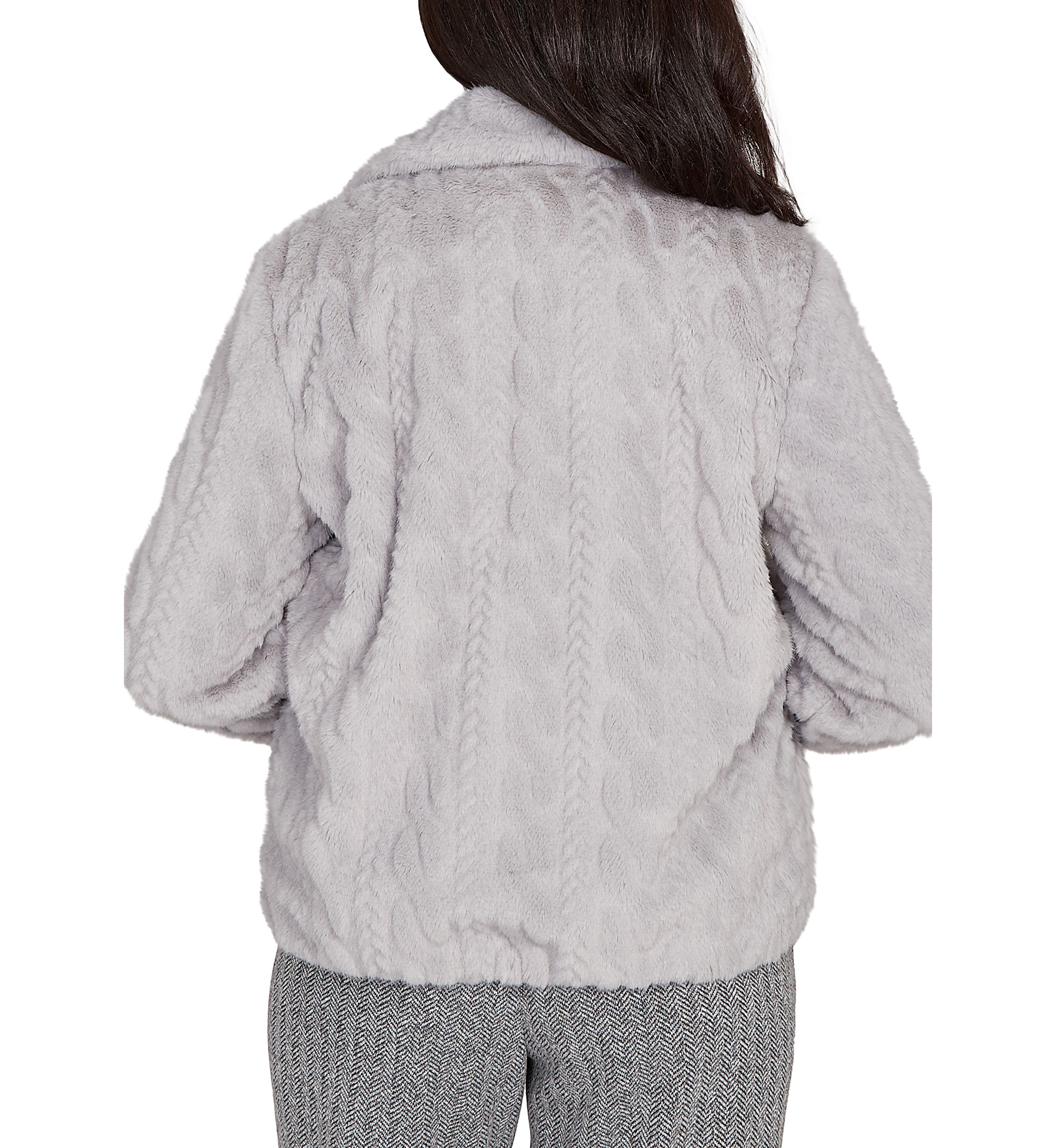 Petite Jet Setter Sculpted Faux Fur Jacket