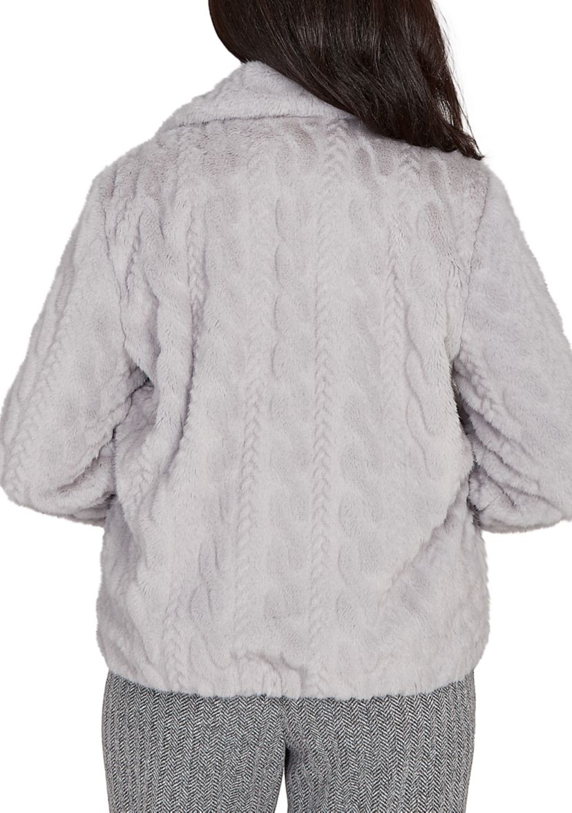 Petite Jet Setter Sculpted Faux Fur Jacket