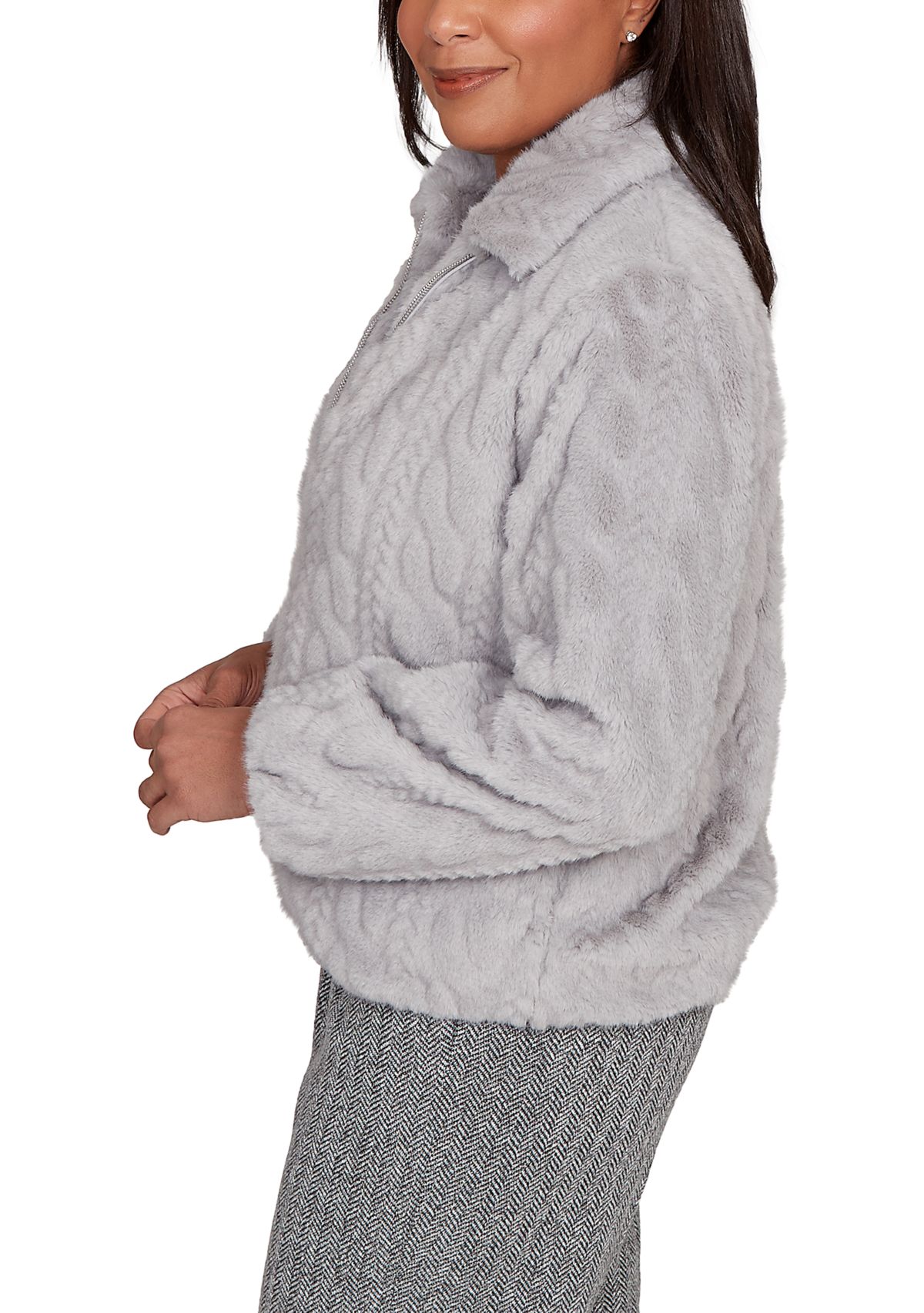 Petite Jet Setter Sculpted Faux Fur Jacket