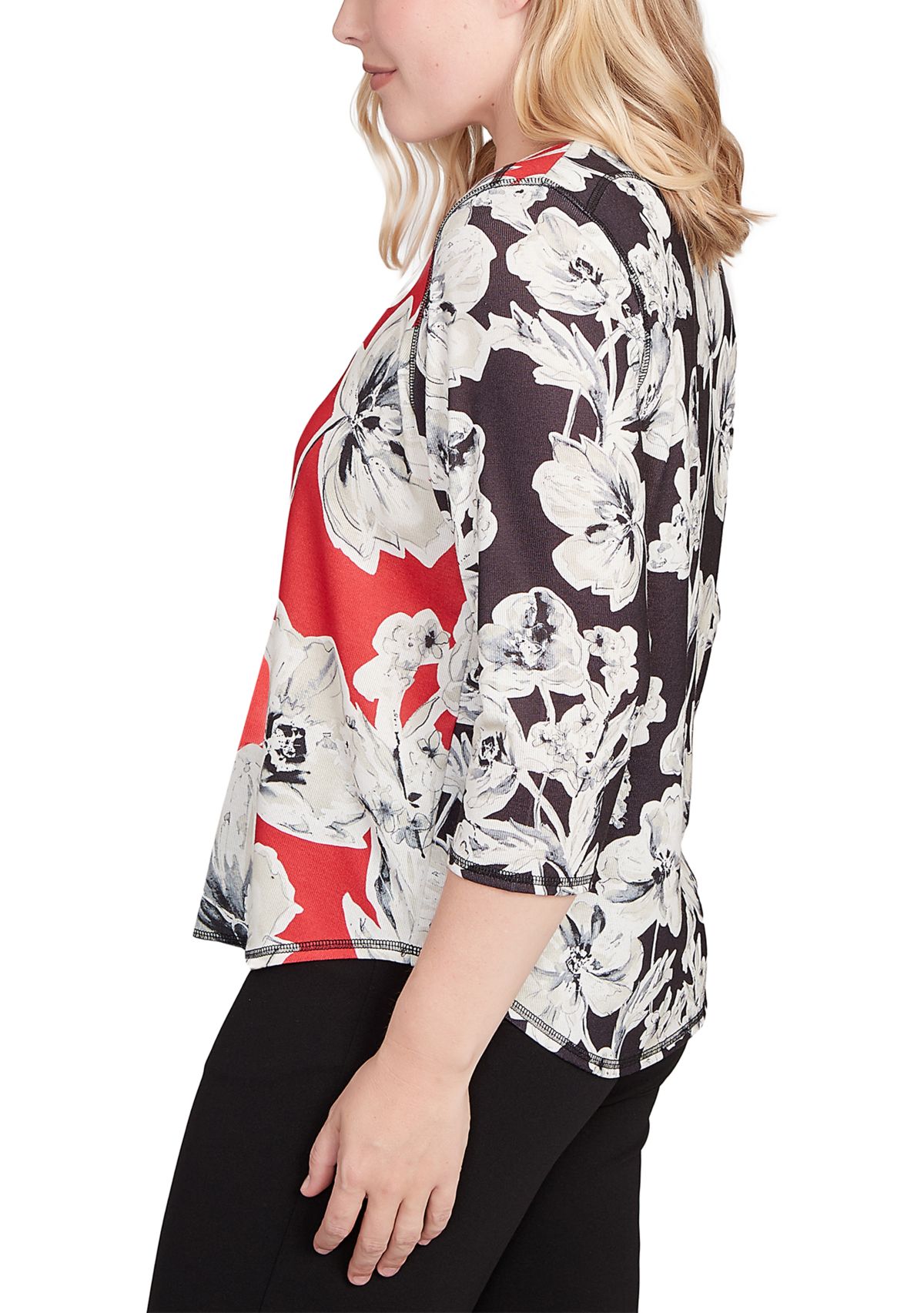 Petite Jet Setter Watercolor Floral Blocking Top