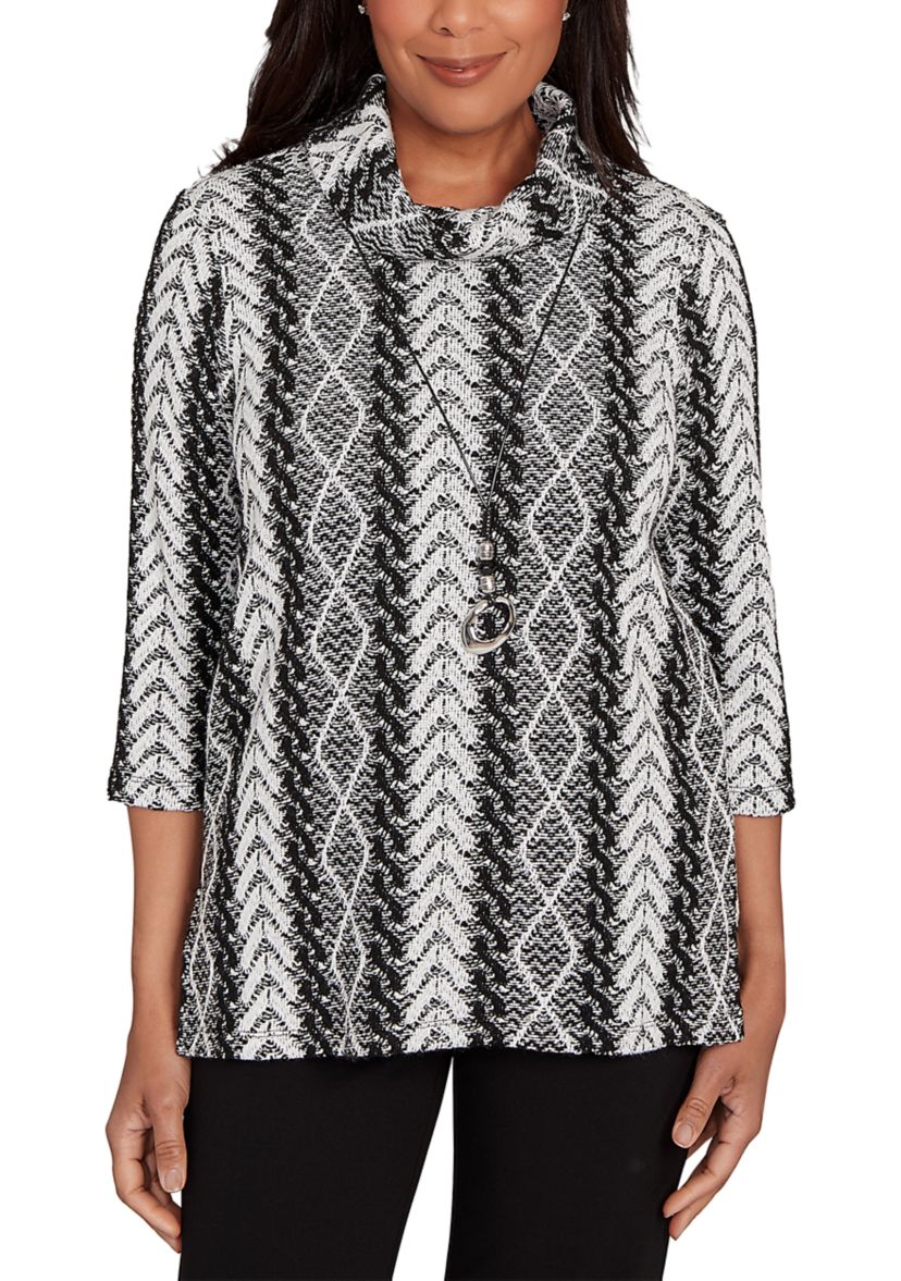 Petite Jet Setter Cable Jacquard Top 