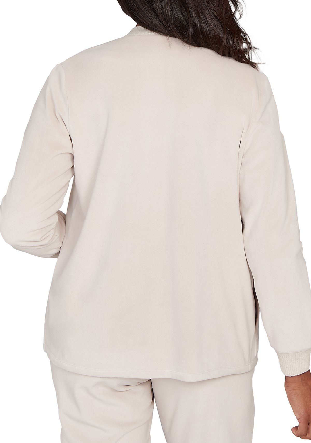 Womens Calm Luxe Cardigan with Rib Trim