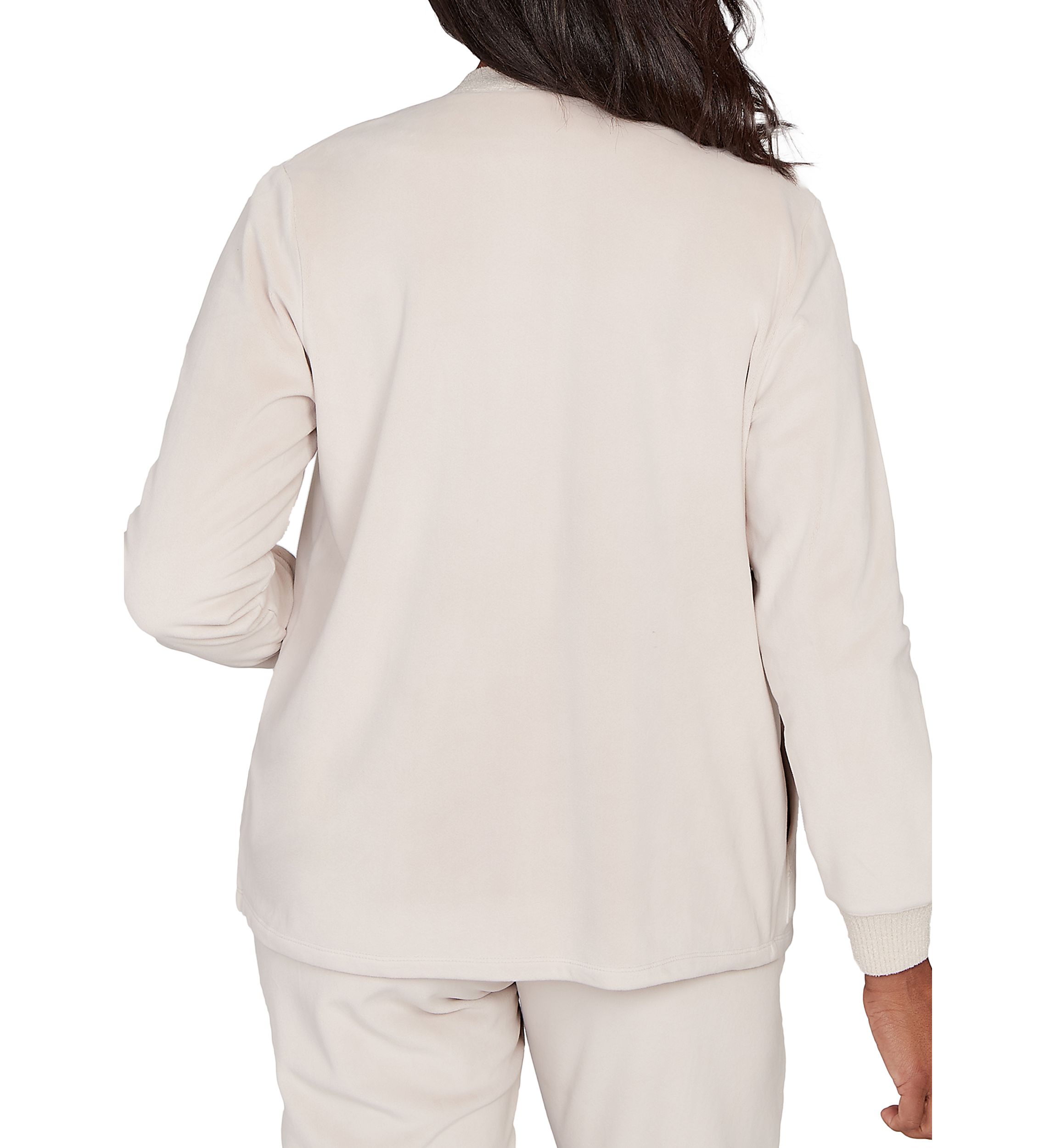 Womens Calm Luxe Cardigan with Rib Trim