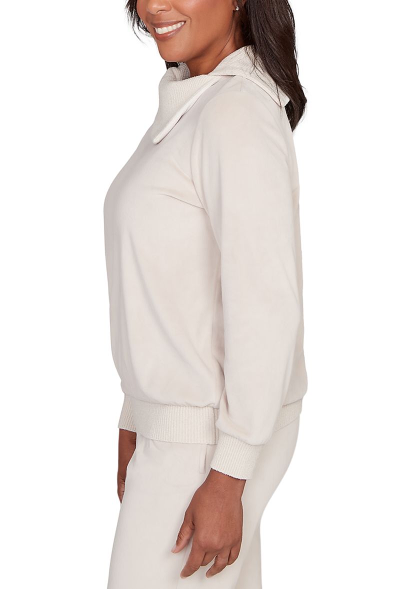 Womens Calm Luxe Envelope Neck Top