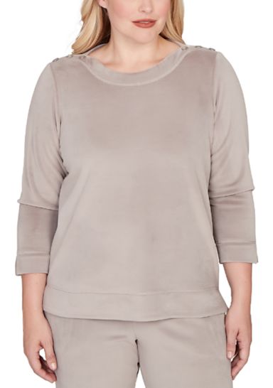 Women's Calm Luxe Shoulder Button Top