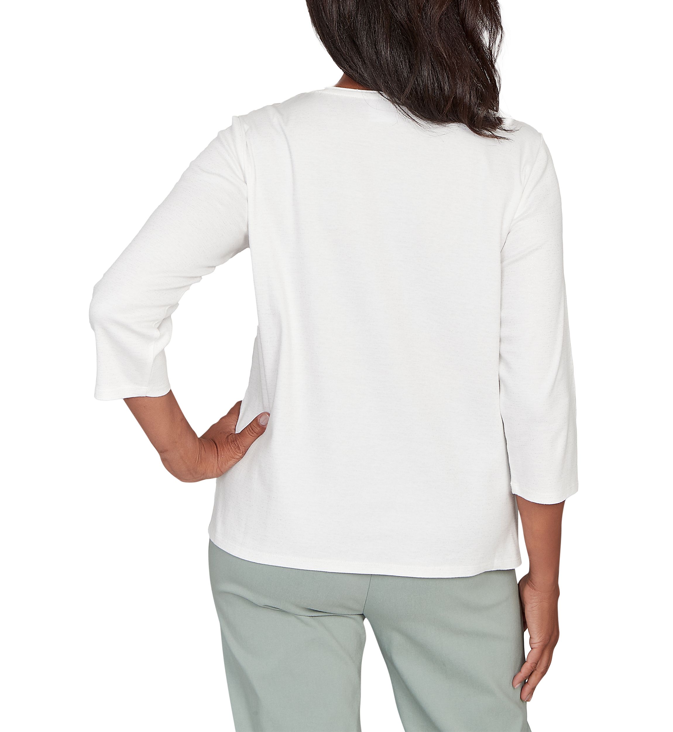 Womens Stockbridge Snowflakes Shimmer Top