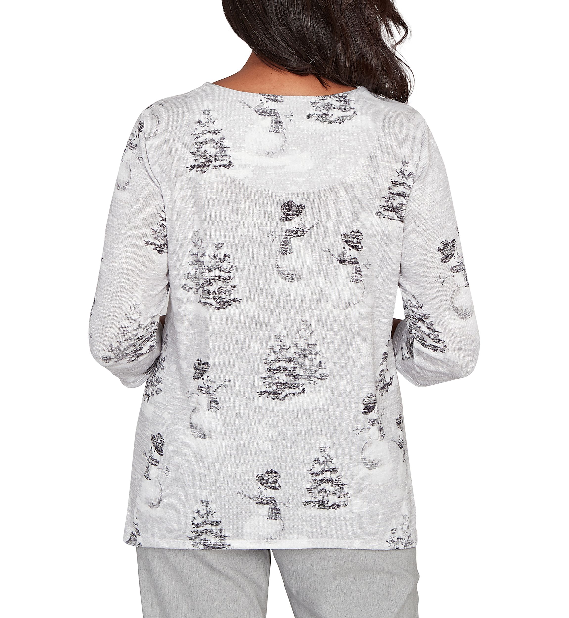 Womens Stockbridge Snowmen Scene Top