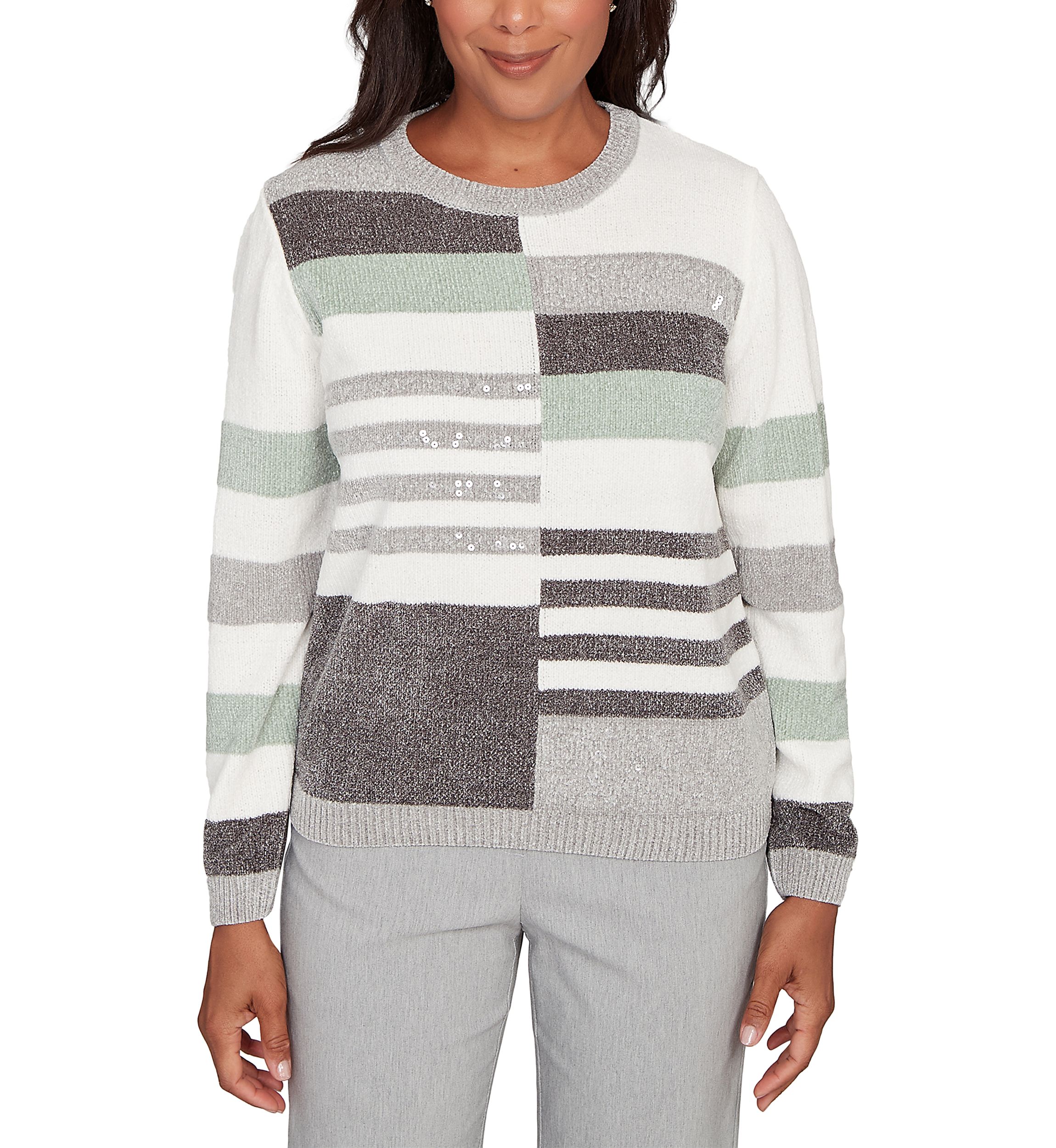 Womens Stockbridge Stripe Colorblock Chenille Top