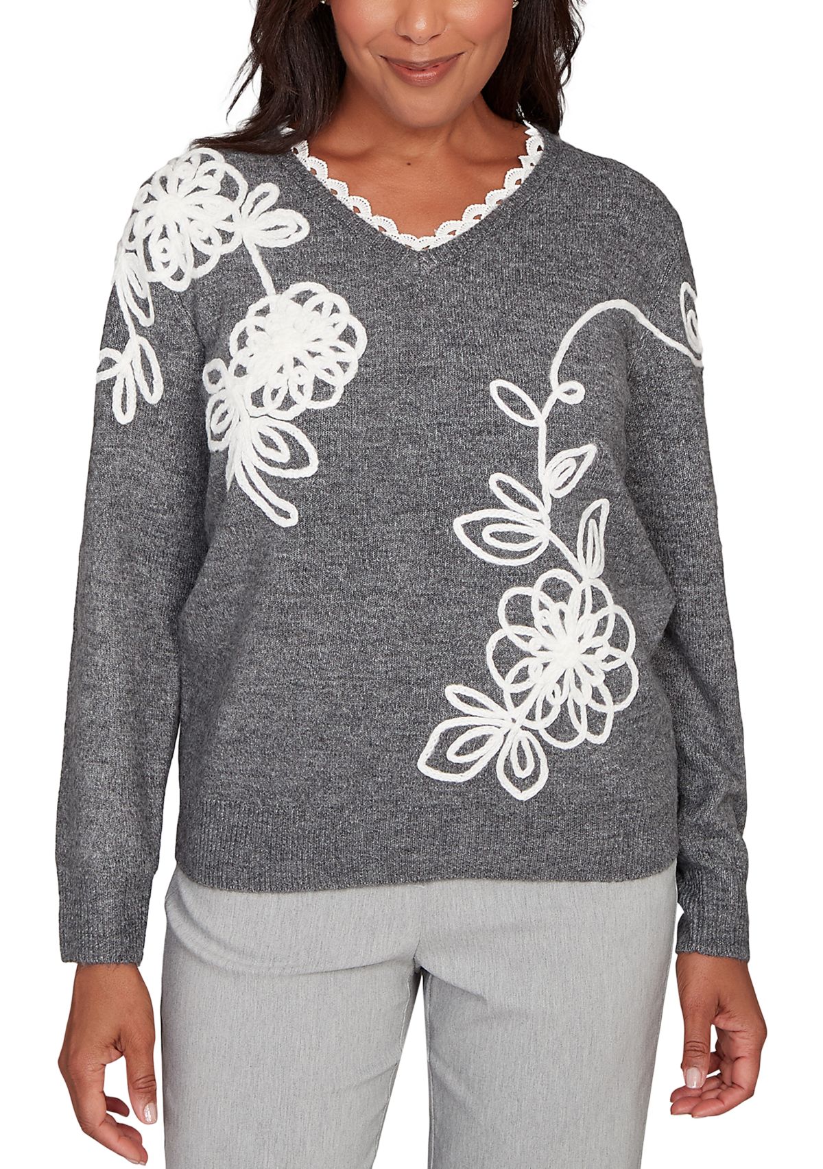 Womens Stockbridge Soutache Floral Top