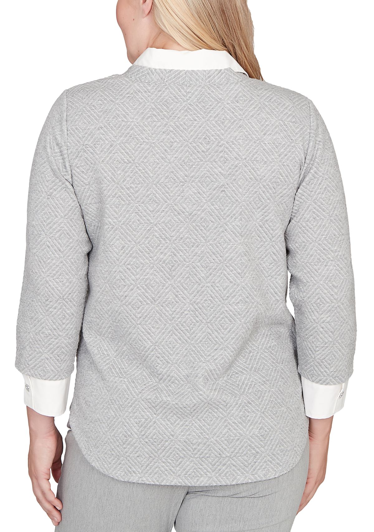 Petite Stockbridge Diamond Jacquard Two In One Top 