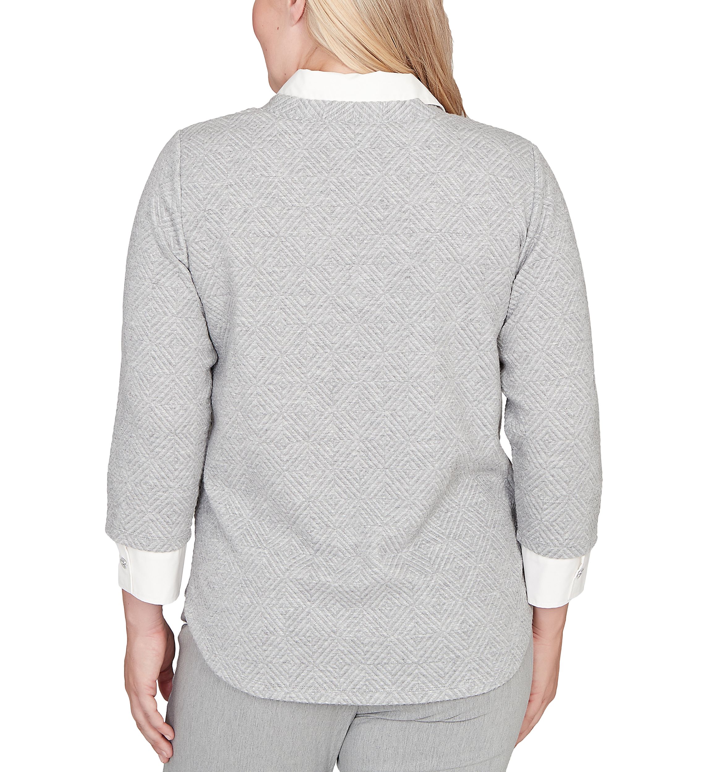 Petite Stockbridge Diamond Jacquard Two In One Top 