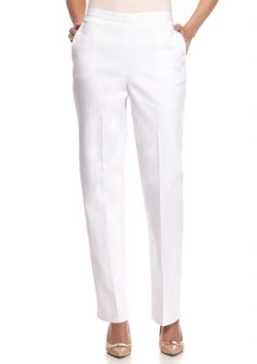 Alfred Dunner White Now Proportioned Pants - Belk.com