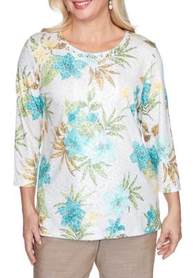 Alfred Dunner Women's 3/4 Sleeve Knit Top | belk