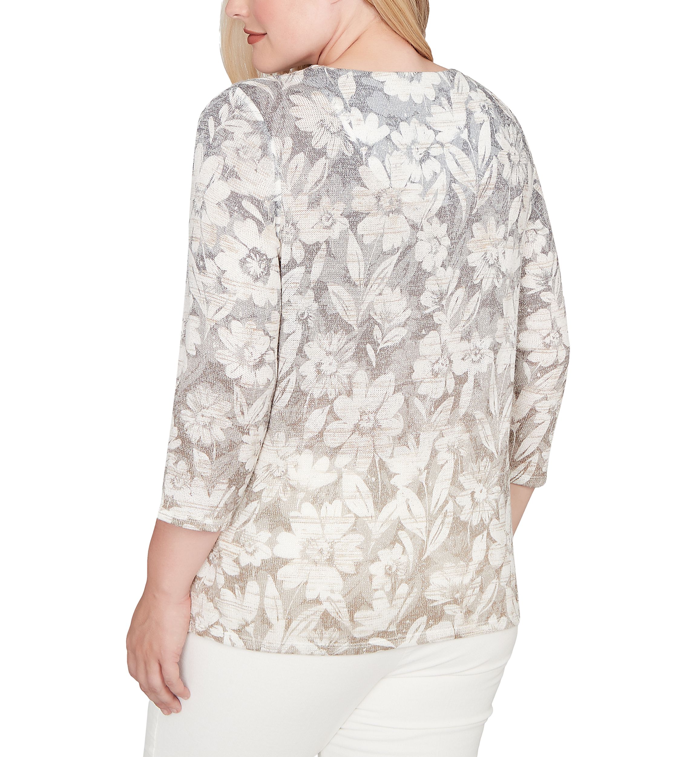 Womens  Vienna Texture Floral Ombre Top