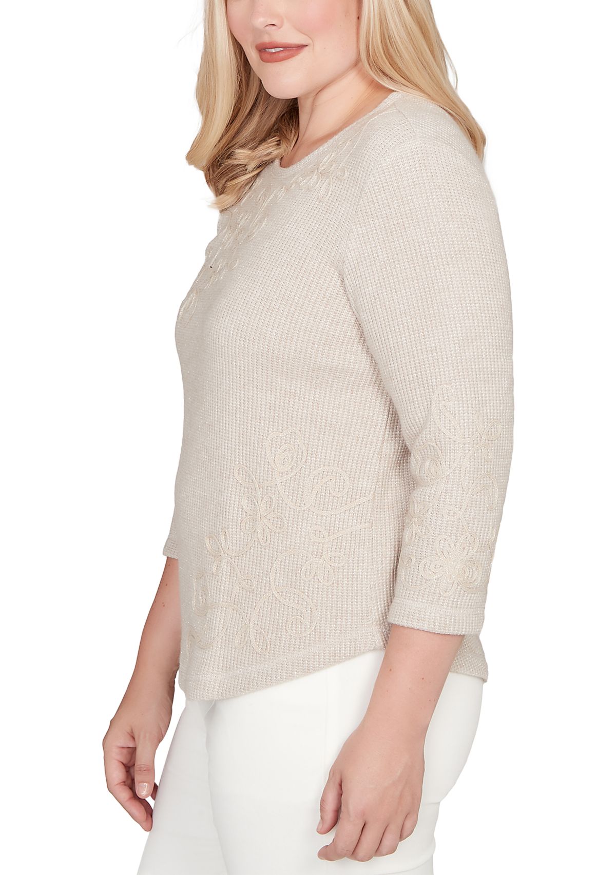 Womens Vienna Asymmetric Floral Soutache Top