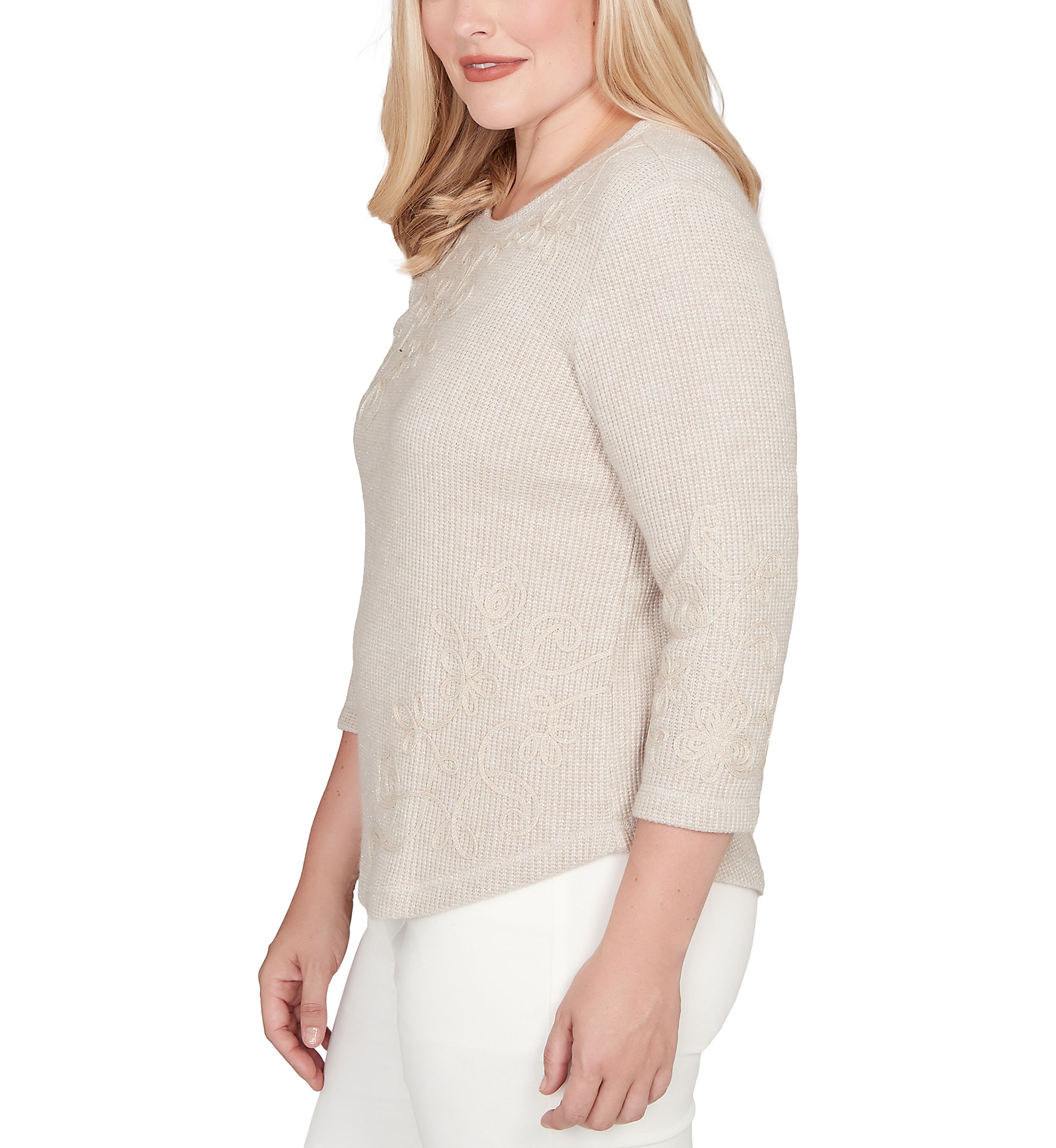 Womens Vienna Asymmetric Floral Soutache Top