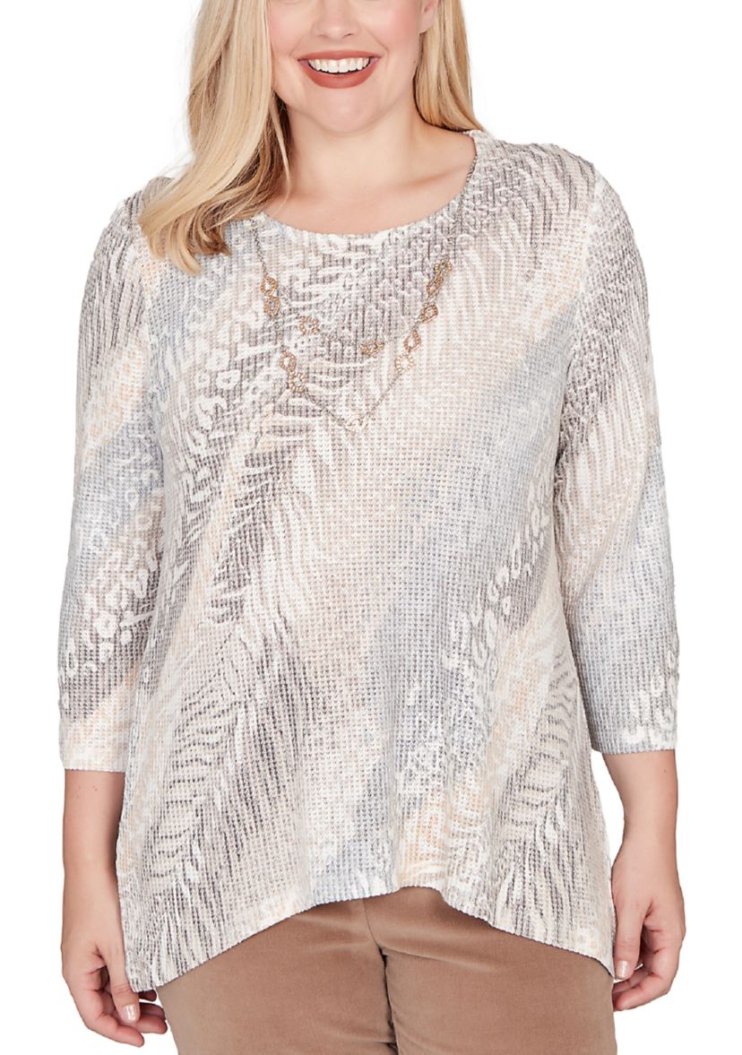 Womens Vienna Diagonal Animal Top