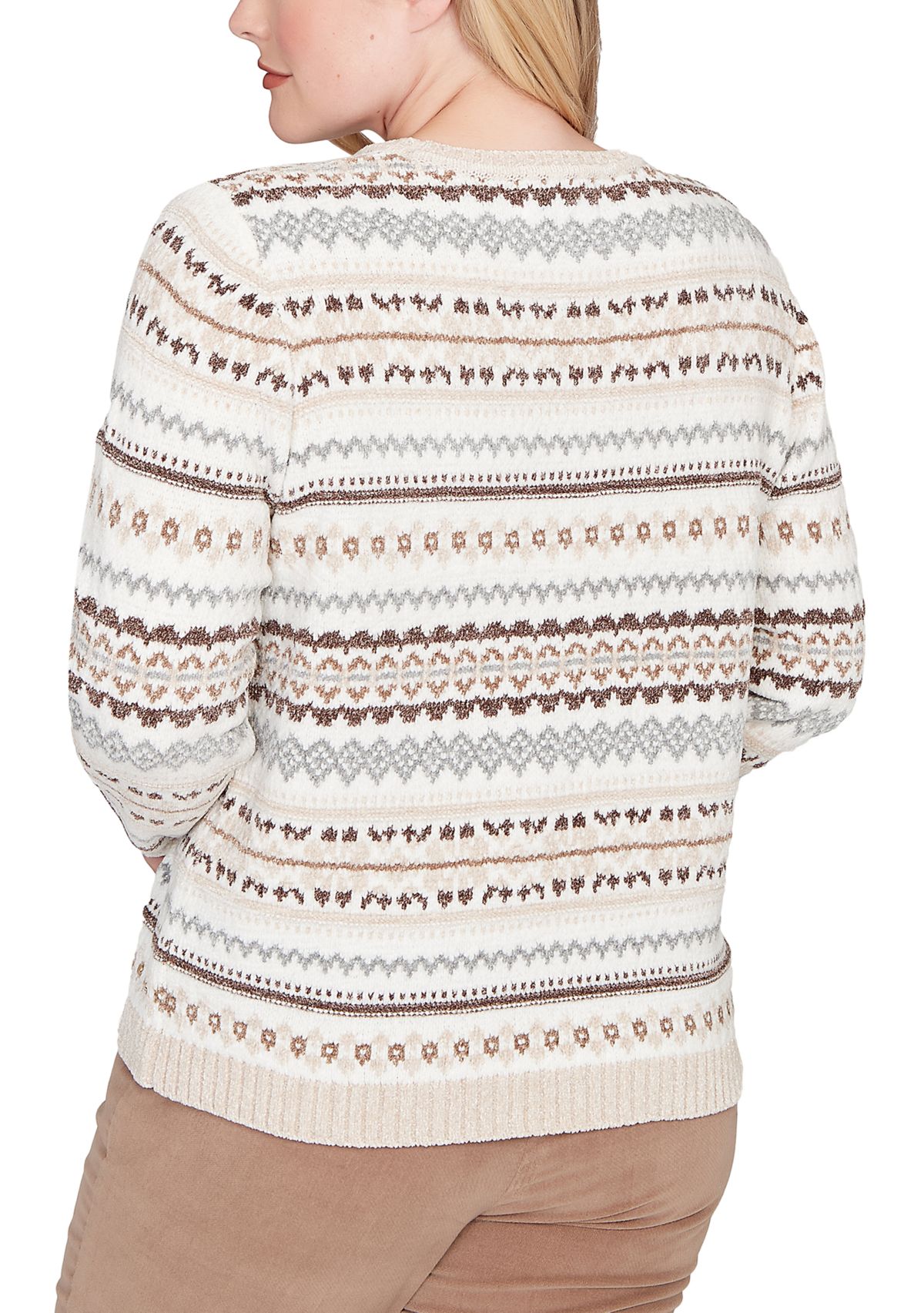 Womens Vienna Geometric Biadere Chenille Sweater