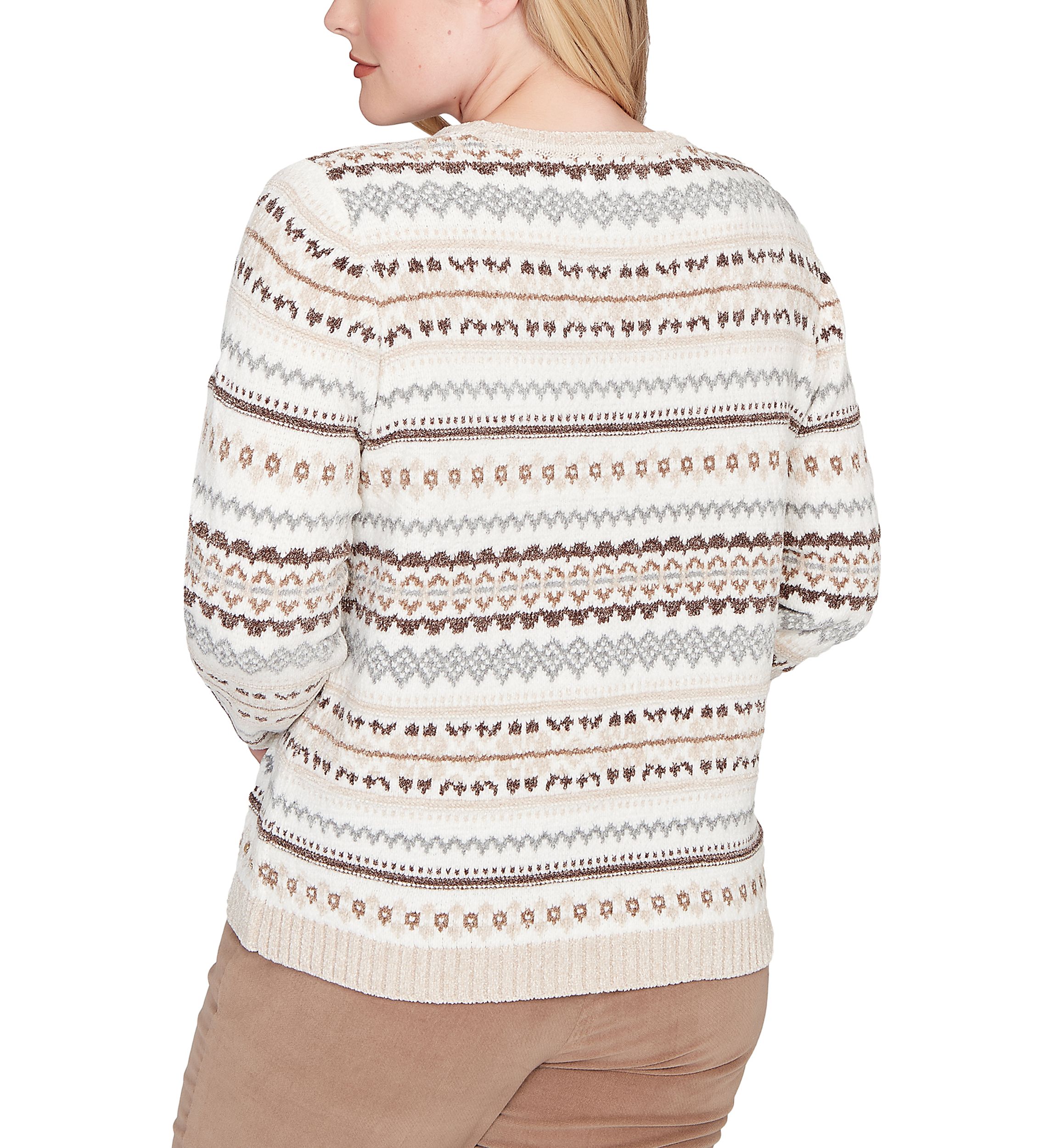 Womens Vienna Geometric Biadere Chenille Sweater