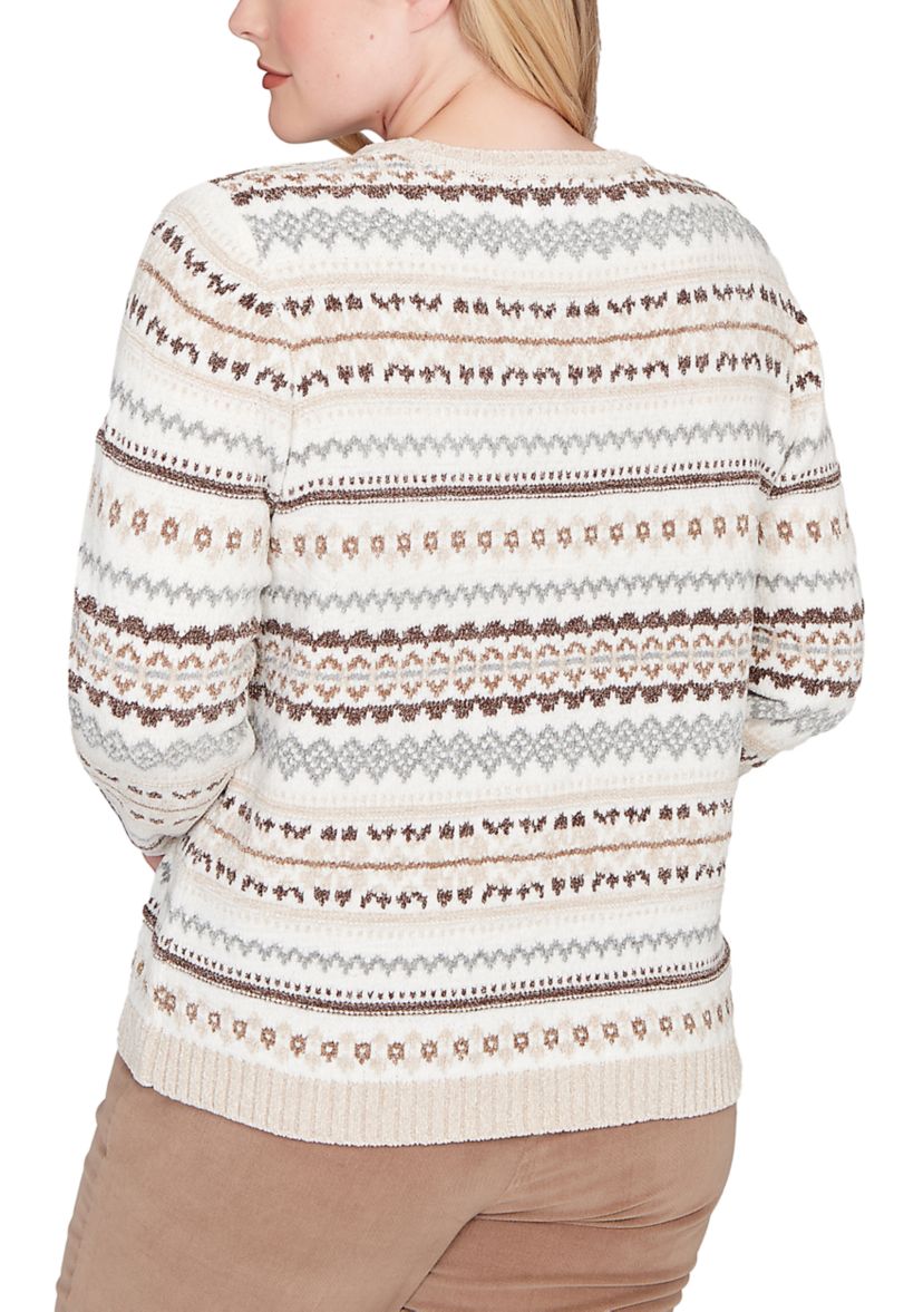 Womens Vienna Geometric Biadere Chenille Sweater