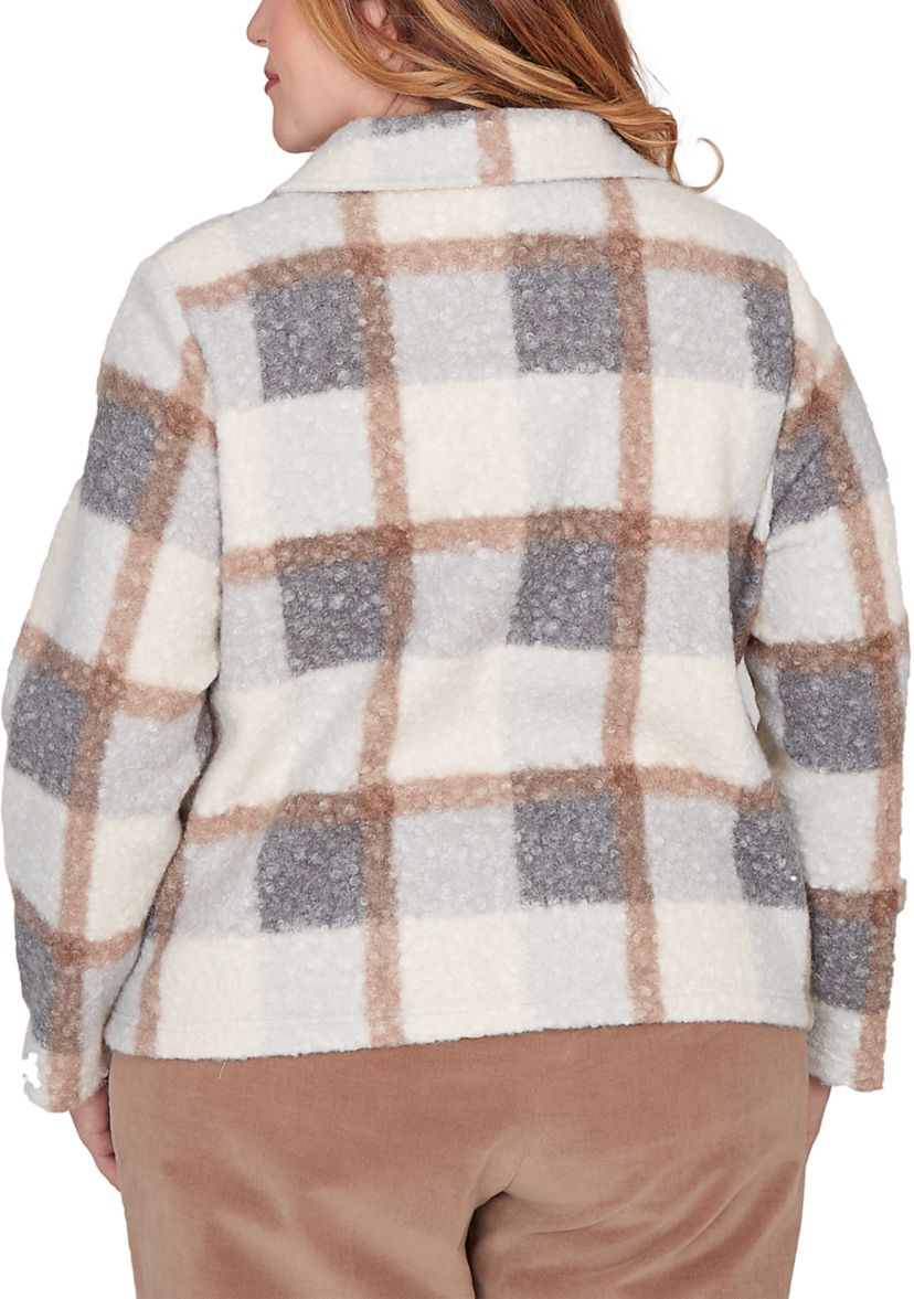 Plus Size Vienna Plaid Knit Boucle Jacket