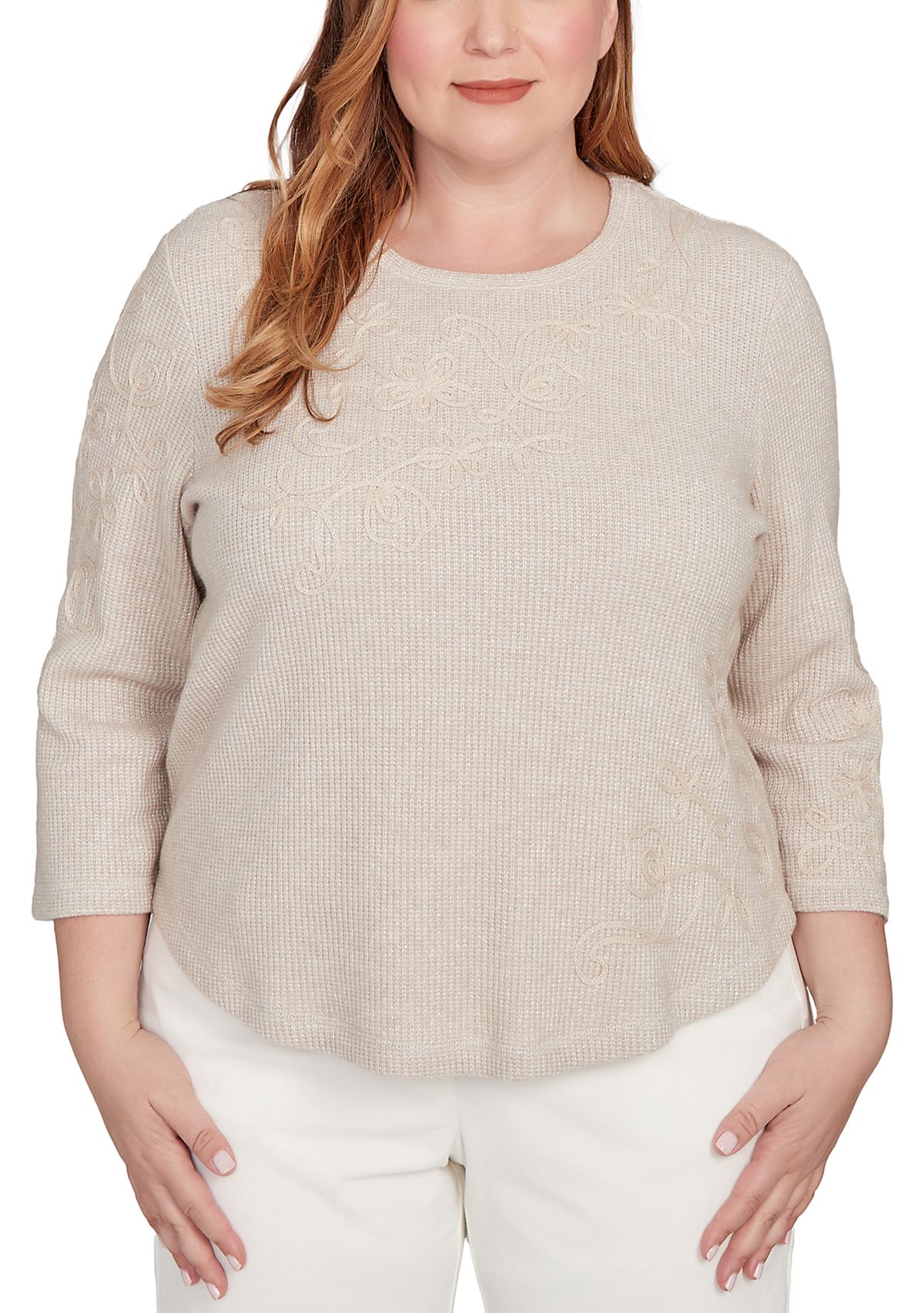 Plus Size Vienna Asymmetric Floral Soutache Top