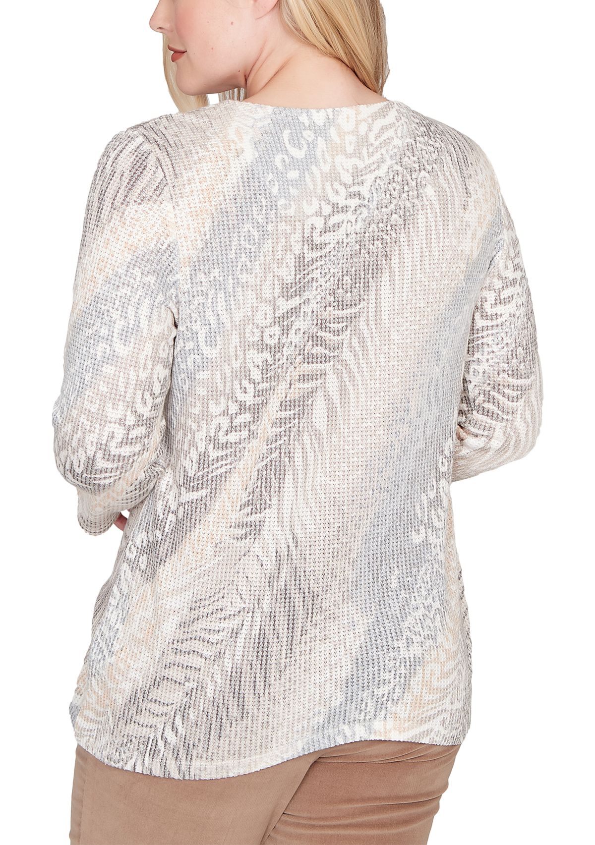 Plus Size Vienna Diagonal Animal Print Knit Top