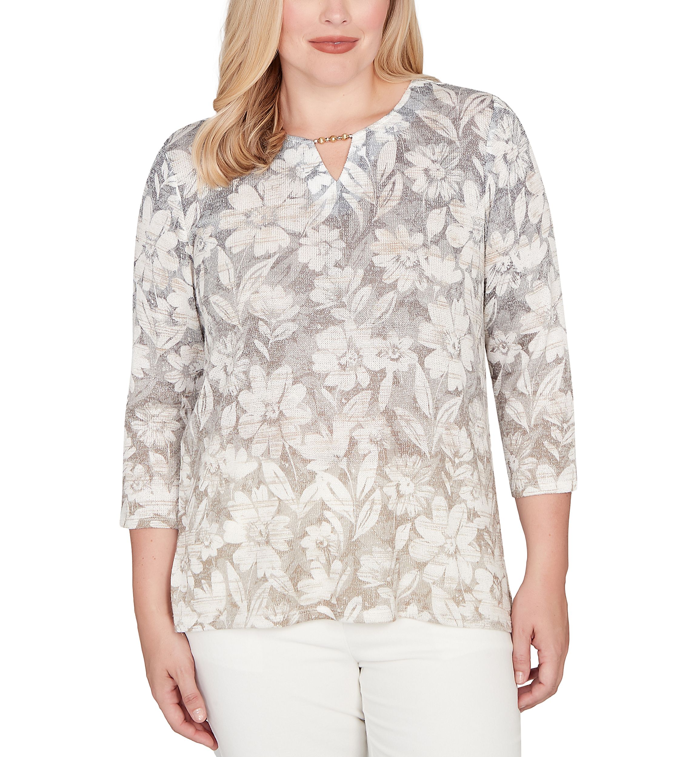 Petite Vienna Texture Floral Ombre Top