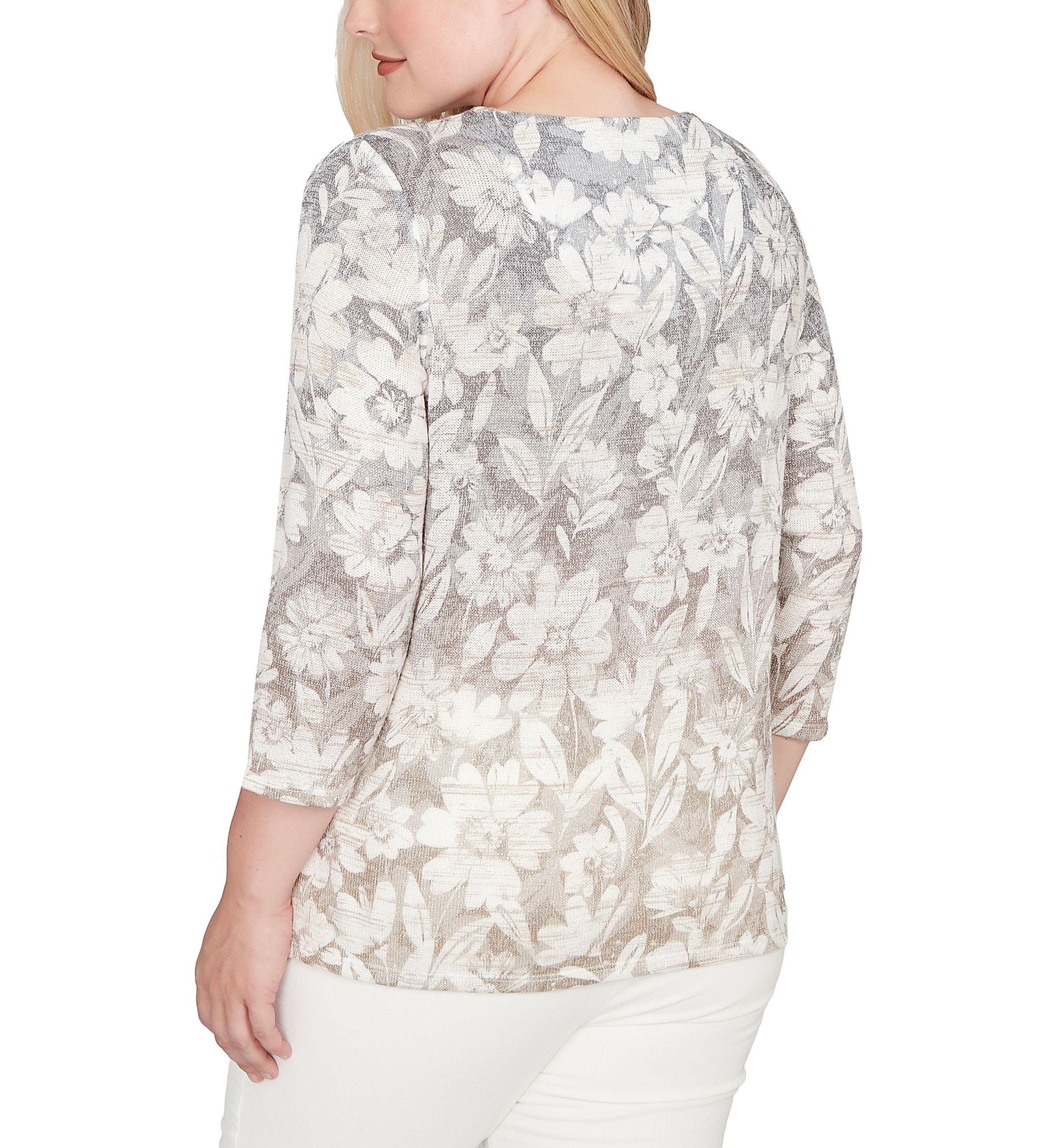 Petite Vienna Texture Floral Ombre Top
