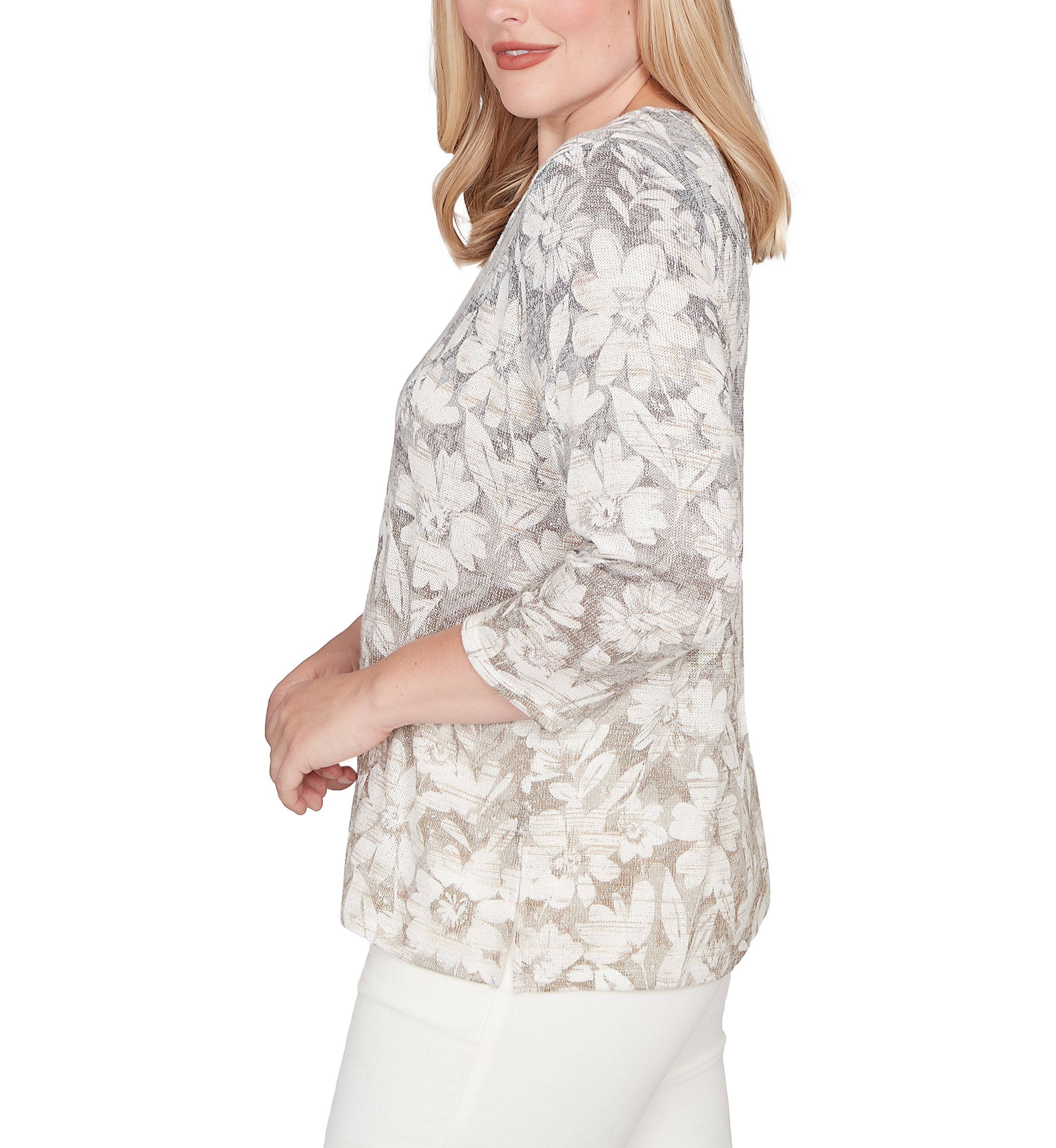 Petite Vienna Texture Floral Ombre Top