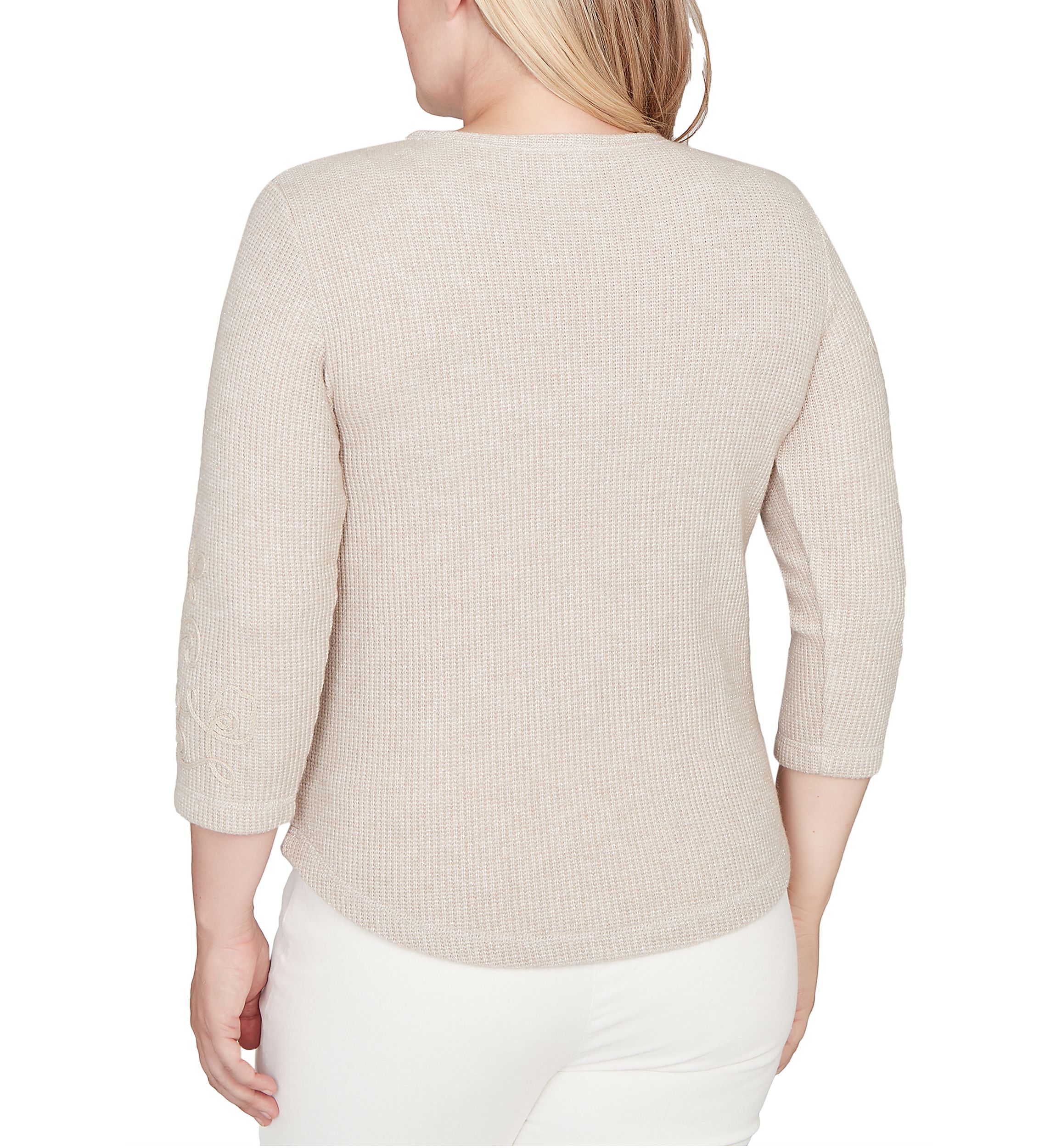 Petite Vienna Asymmetric Floral Soutache Top