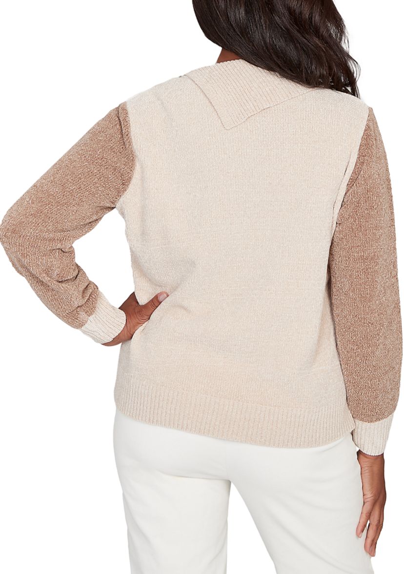 Petite Vienna Color Block Sweater