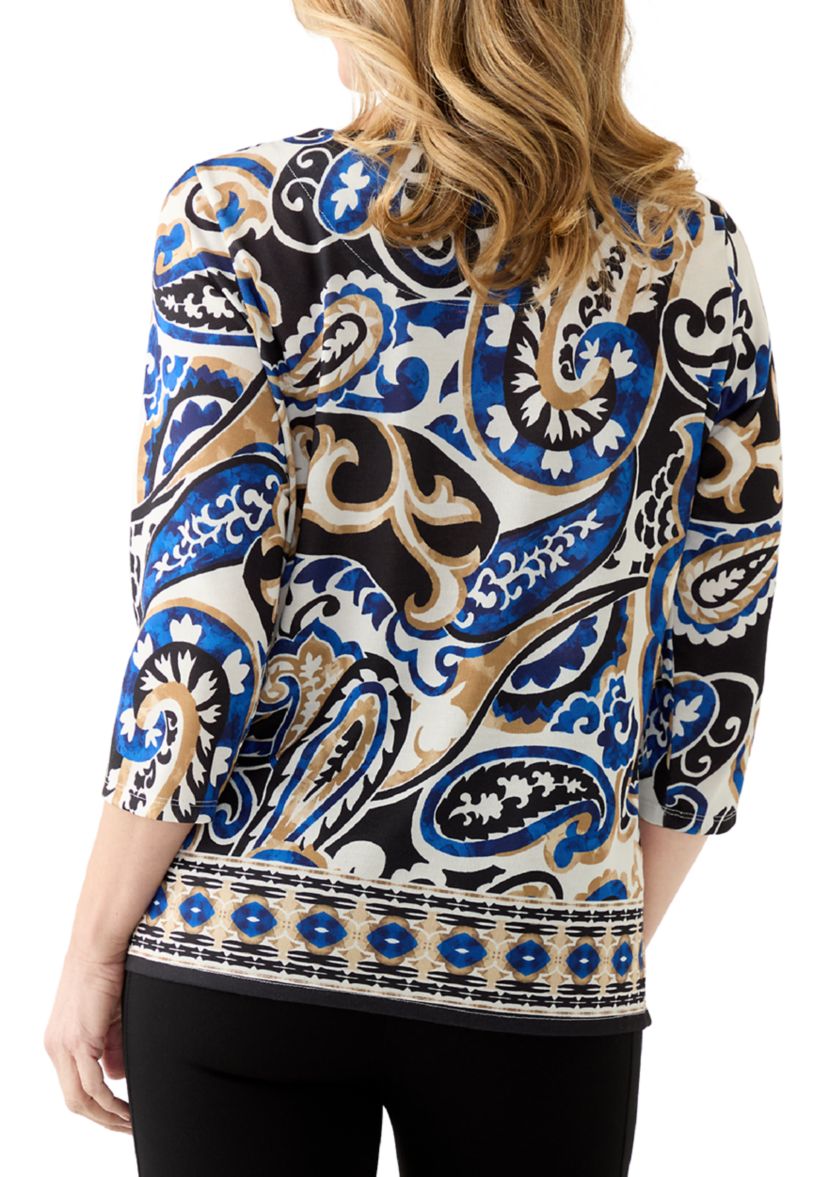 Womens Paisley Border Top