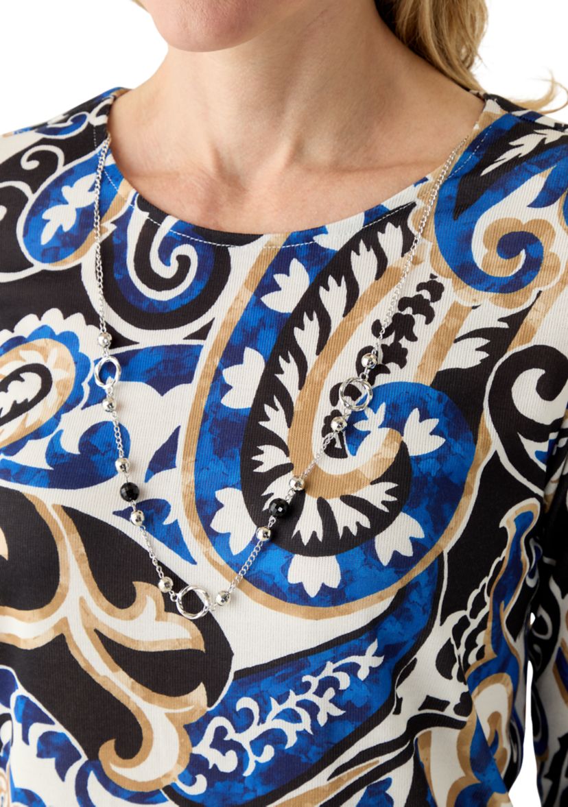 Womens Paisley Border Top
