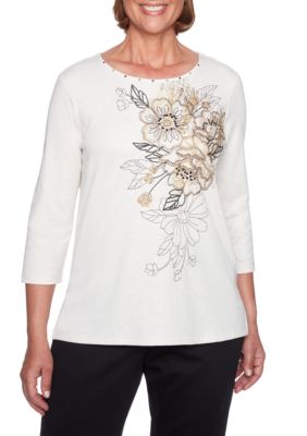 Alfred Dunner Asymmetrical Floral Top | belk