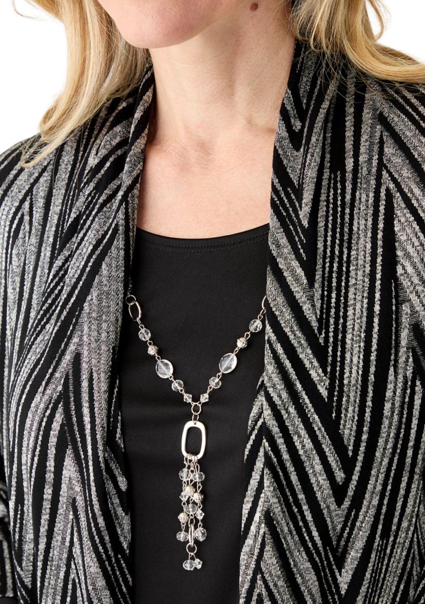 Womens Metallic Chevron Two in One Top