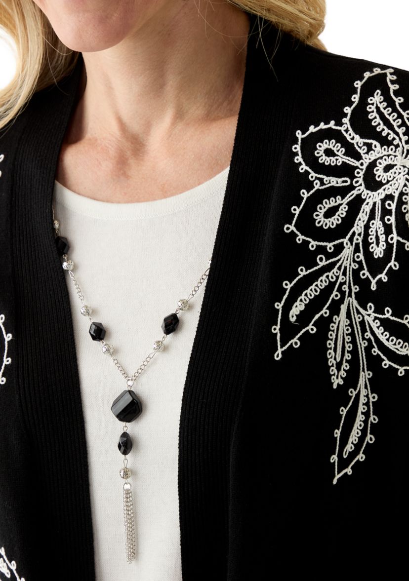 Womens Floral Soutache Two in One Sweater