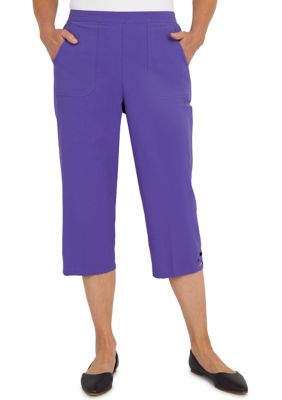  Alfred Dunner Women's Allure Fit Capri Size 16 Purple :  Clothing, Shoes & Jewelry